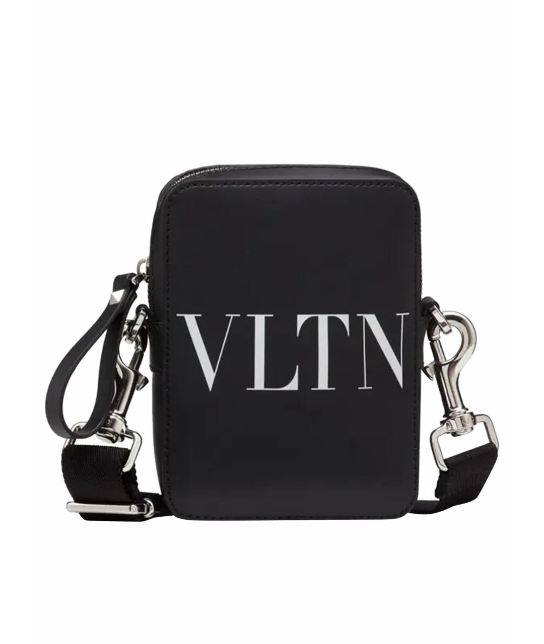 VALENTINO Черная кожаная сумка через плечо, фото 1