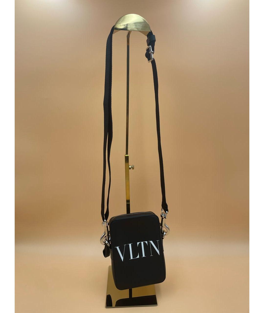 VALENTINO Черная кожаная сумка через плечо, фото 7