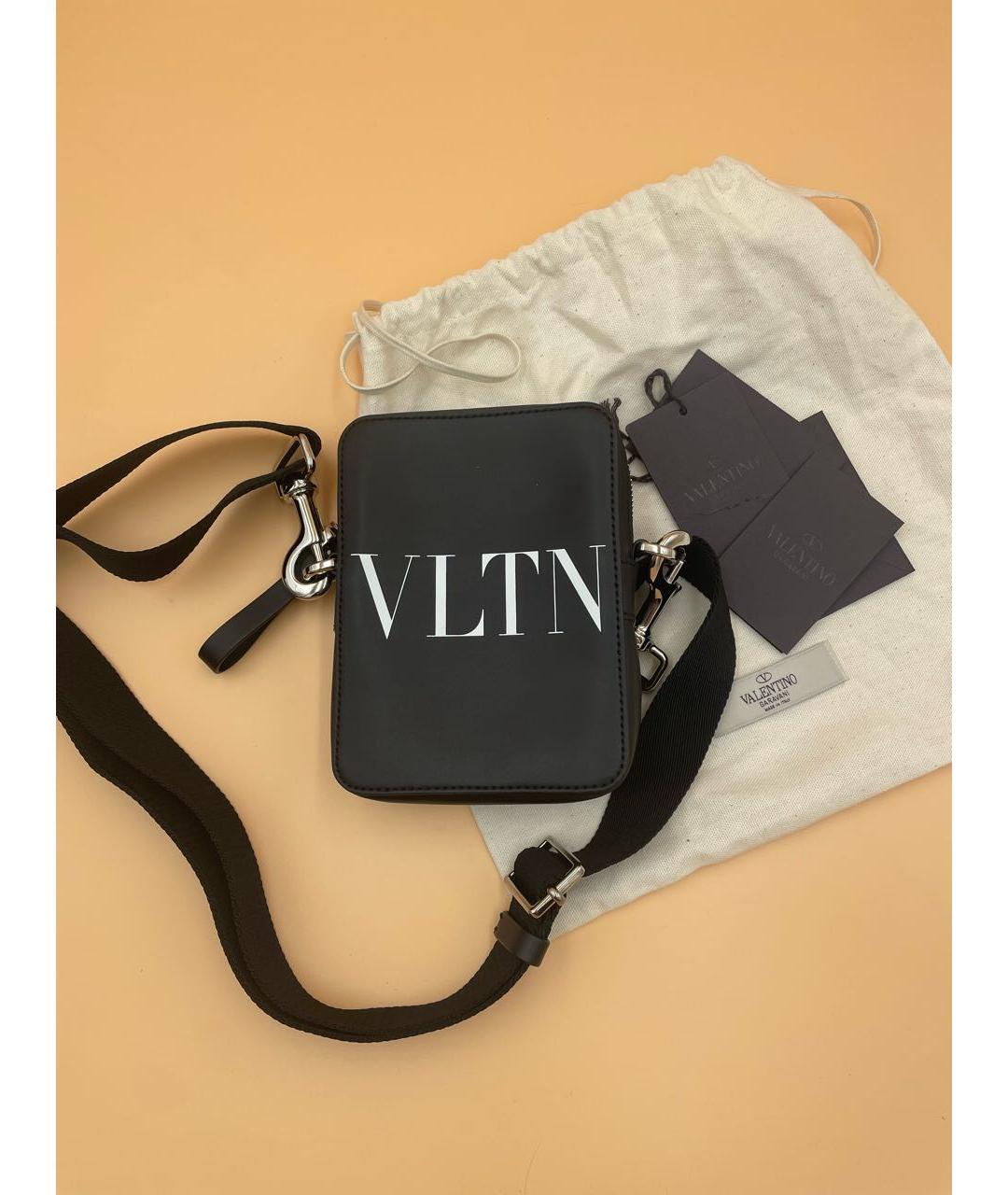 VALENTINO Черная кожаная сумка через плечо, фото 9