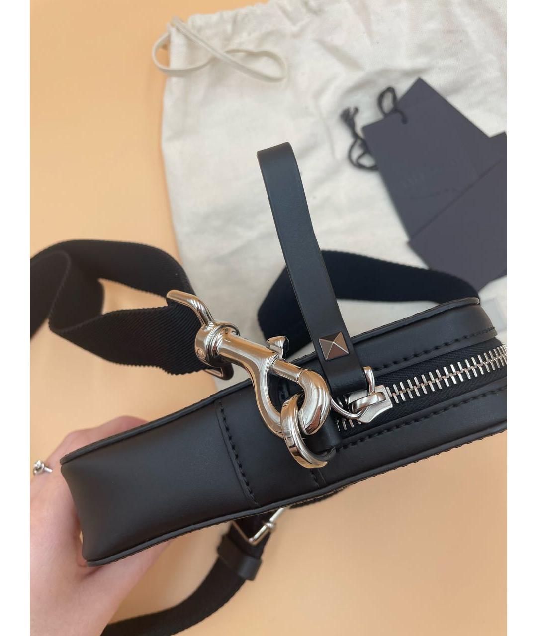 VALENTINO Черная кожаная сумка через плечо, фото 3