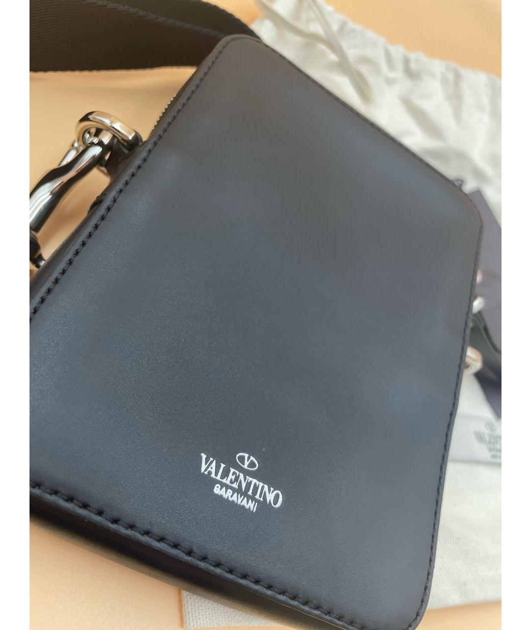 VALENTINO Черная кожаная сумка через плечо, фото 8