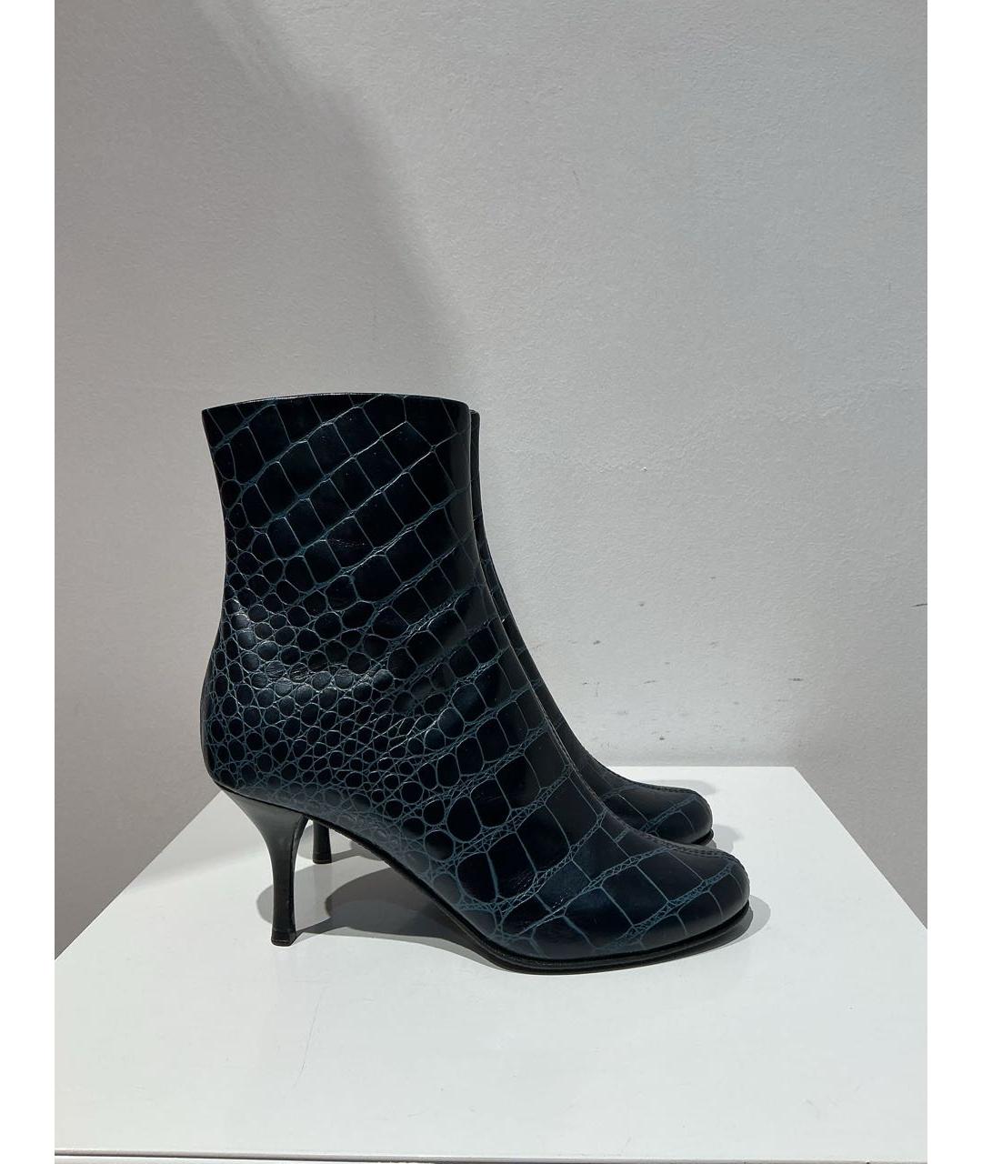 GIUSEPPE ZANOTTI DESIGN Темно-синие кожаные ботильоны, фото 4