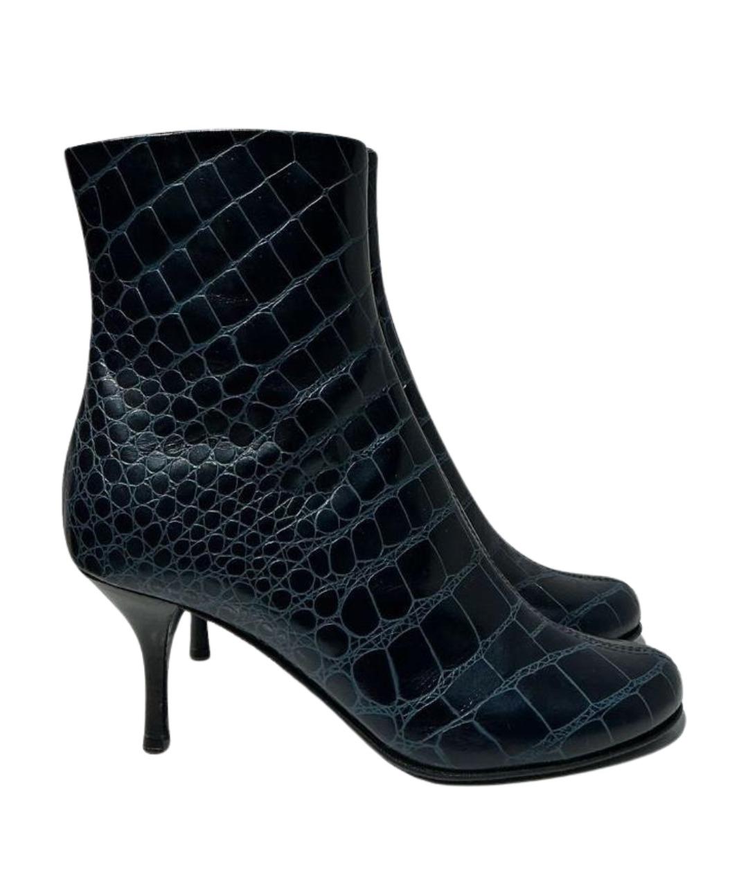 GIUSEPPE ZANOTTI DESIGN Темно-синие кожаные ботильоны, фото 1