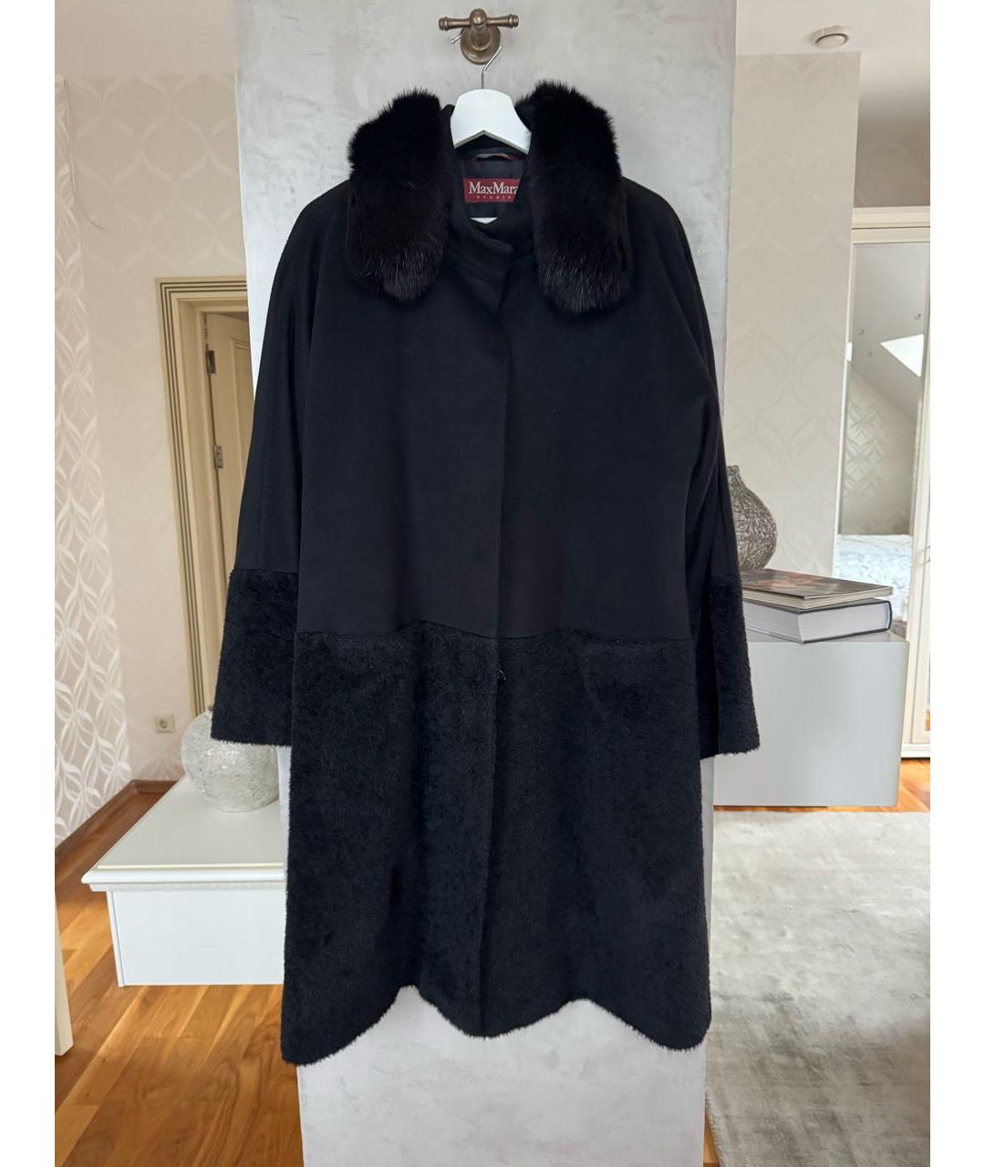 'S MAX MARA Черное вискозное пальто, фото 8