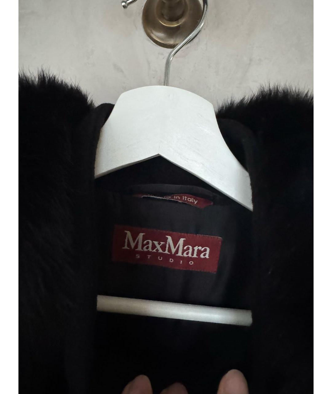 'S MAX MARA Черное вискозное пальто, фото 3