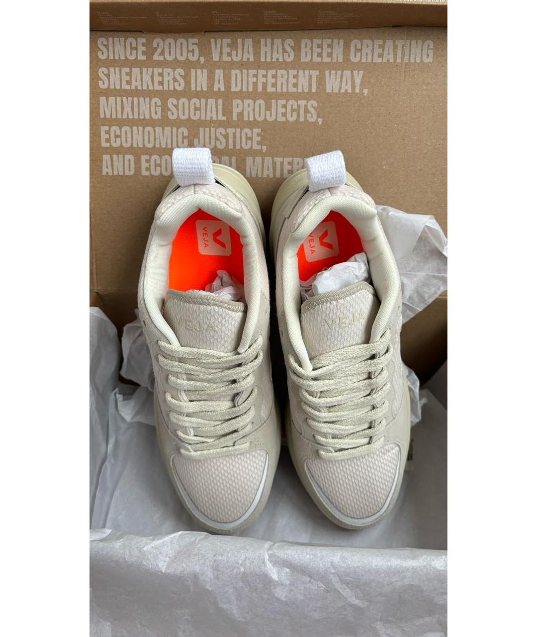VEJA Бежевые текстильные кроссовки, фото 5