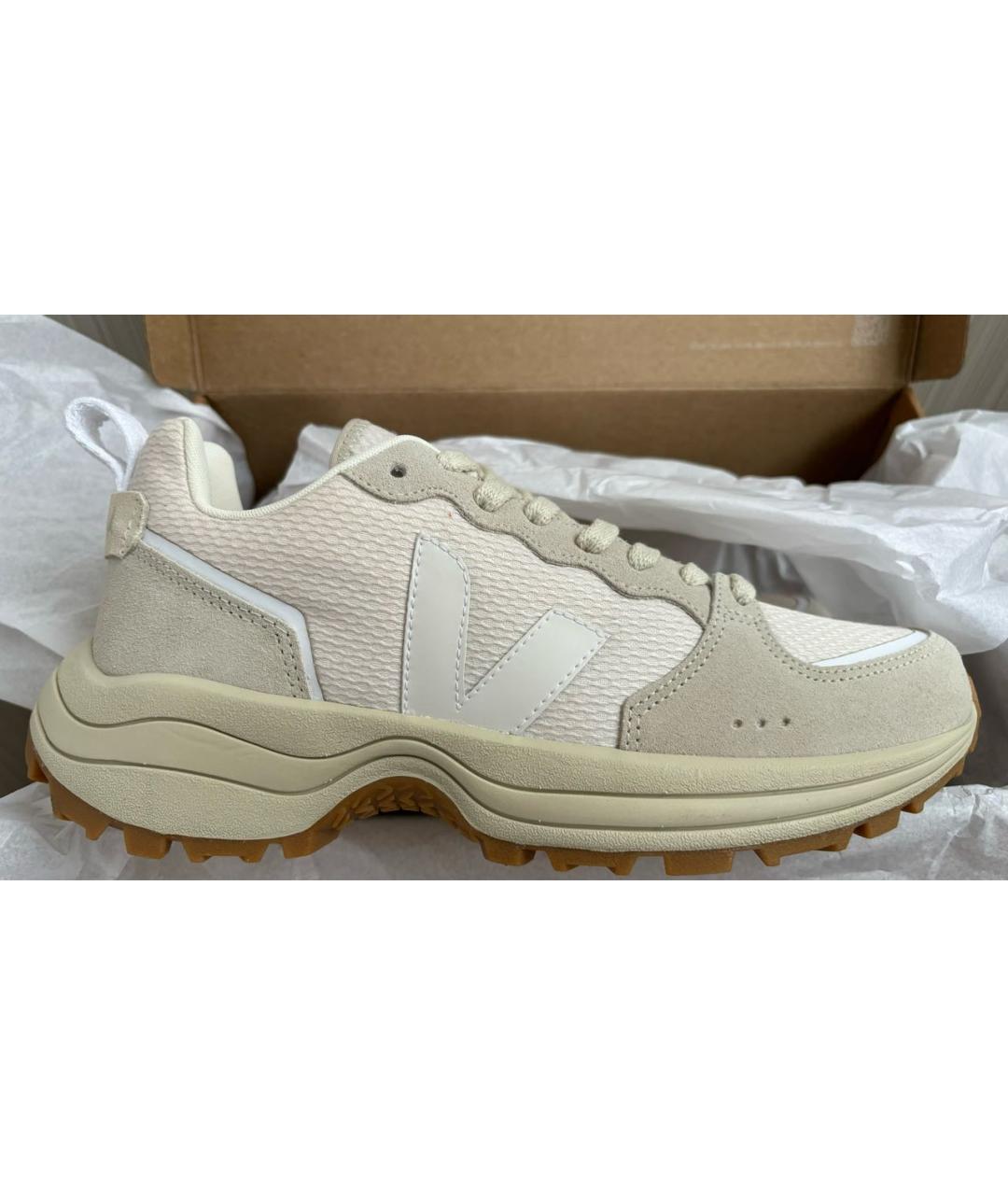 VEJA Бежевые текстильные кроссовки, фото 7