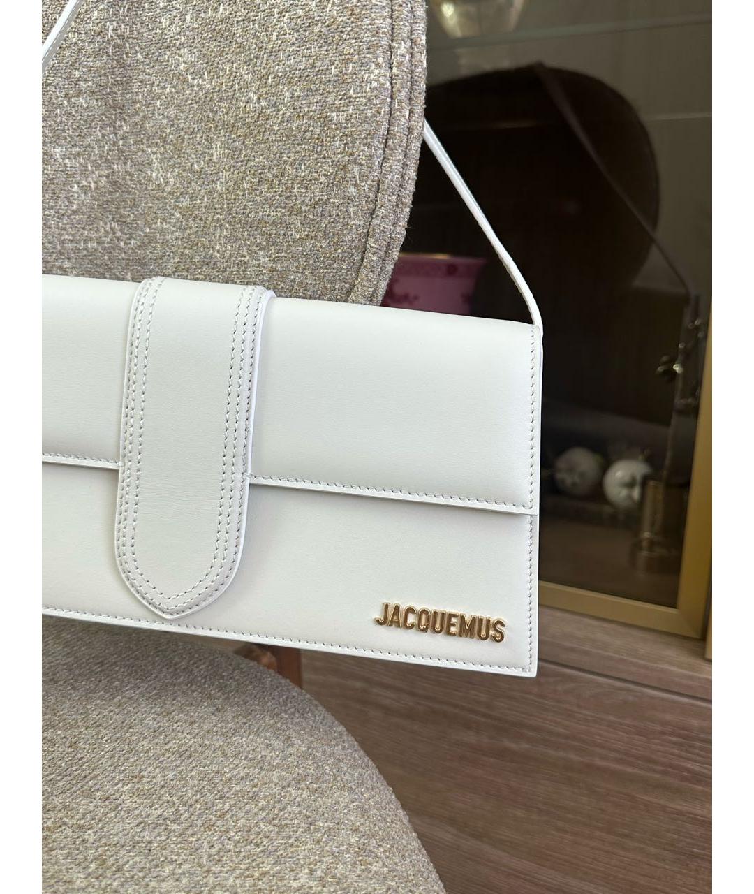 JACQUEMUS Белая кожаная сумка через плечо, фото 2