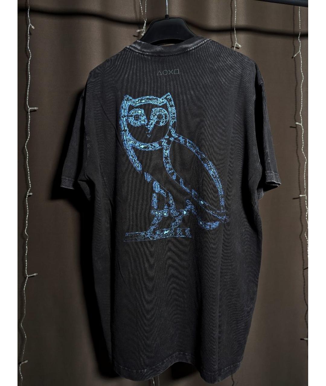 OVO by Drake Черная хлопковая футболка, фото 2