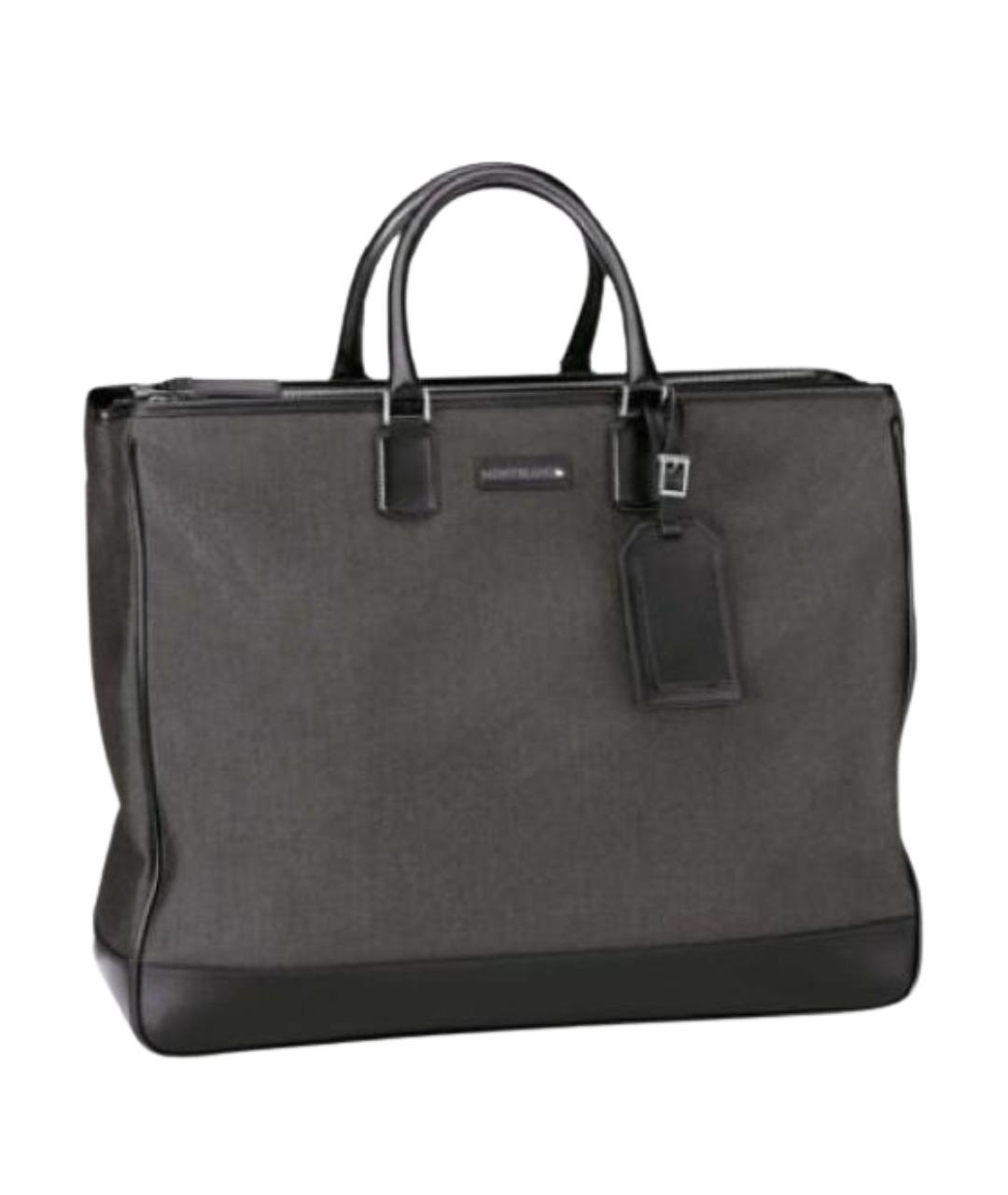 MONTBLANC Антрацитовая тканевая дорожная/спортивная сумка, фото 1