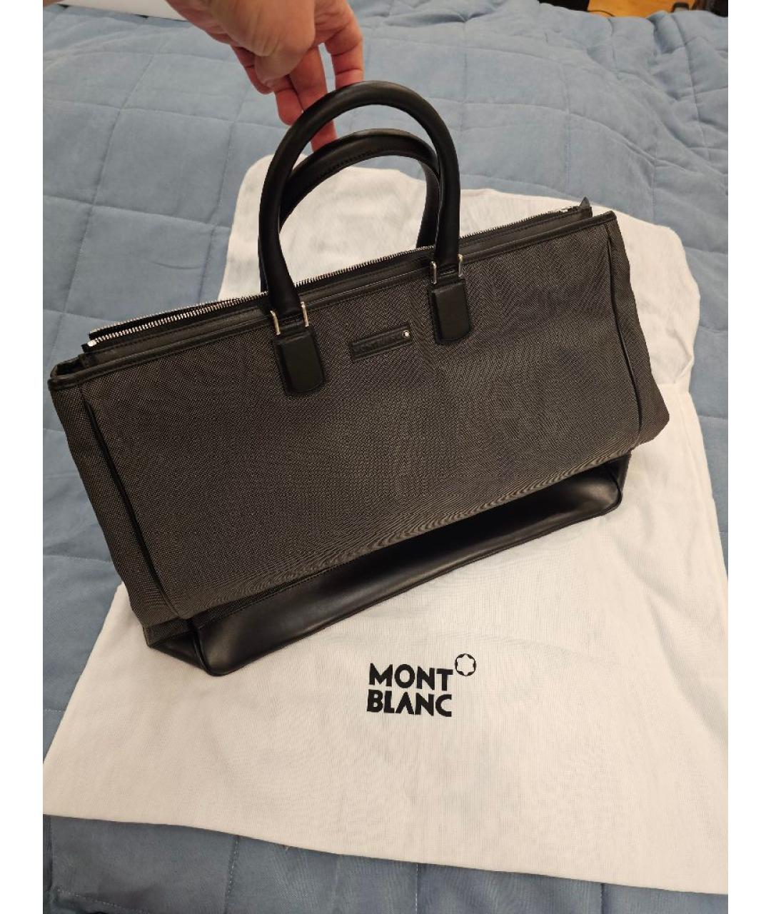 MONTBLANC Антрацитовая тканевая дорожная/спортивная сумка, фото 3