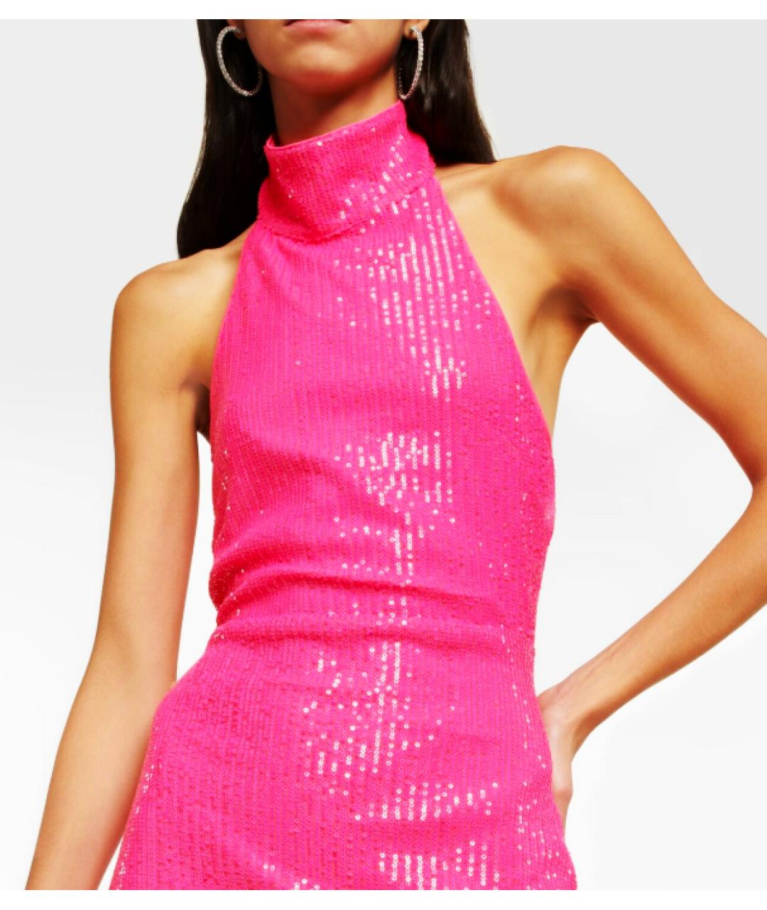 ROTATE Розовое полиэстеровое вечернее платье, фото 4