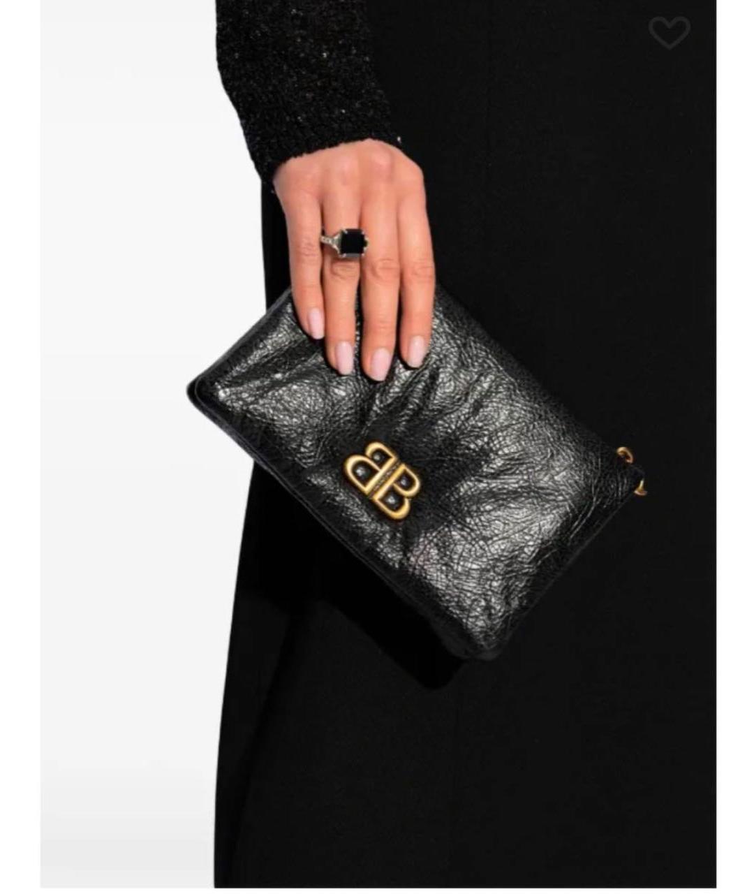 BALENCIAGA Черная кожаная сумка через плечо, фото 2