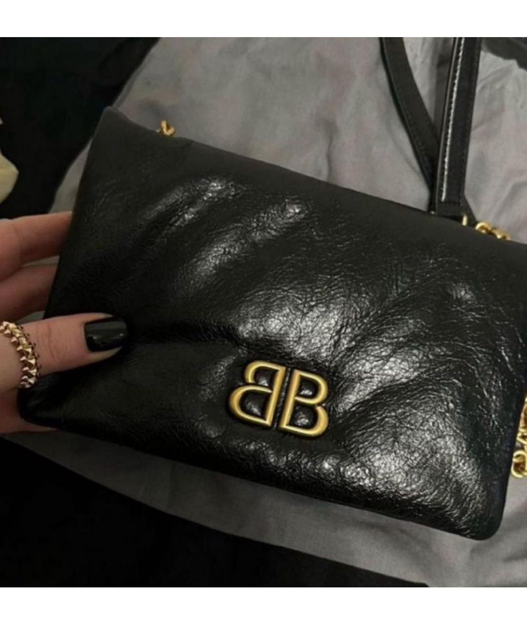 BALENCIAGA Черная кожаная сумка через плечо, фото 5