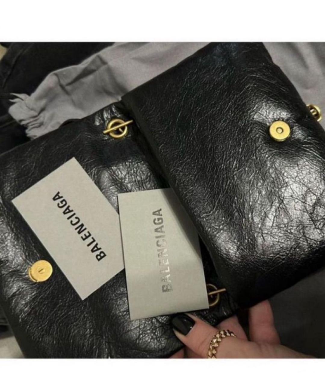 BALENCIAGA Черная кожаная сумка через плечо, фото 4