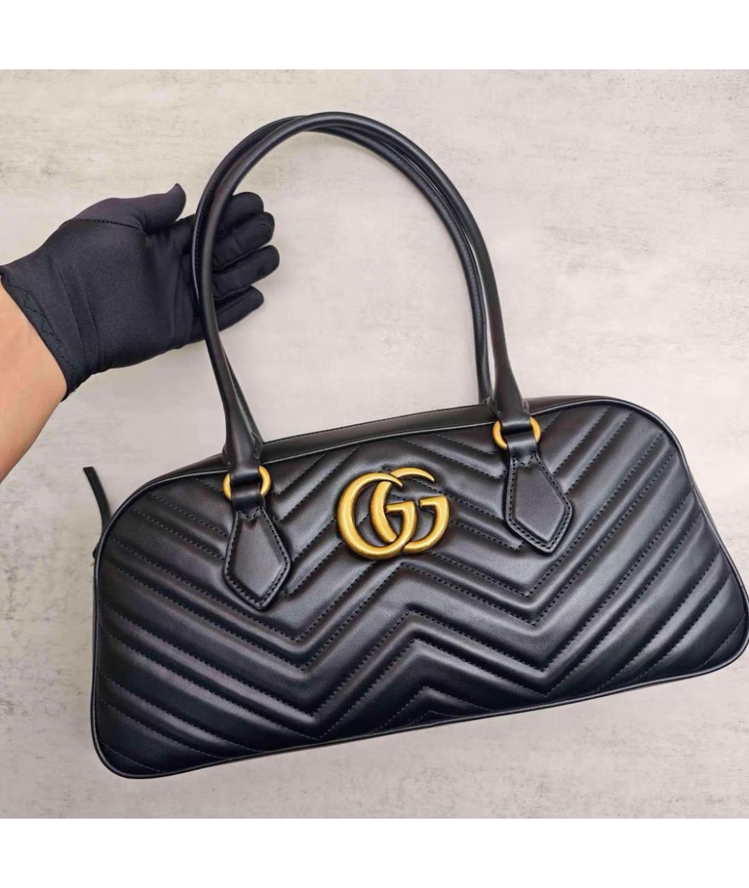 GUCCI Черная кожаная сумка через плечо, фото 2