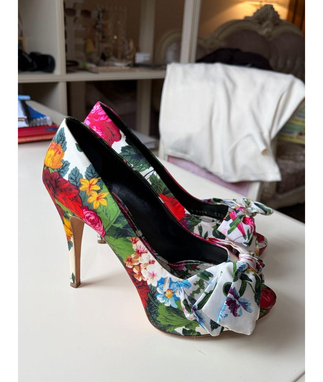 DOLCE&GABBANA Мульти текстильные туфли, фото 5