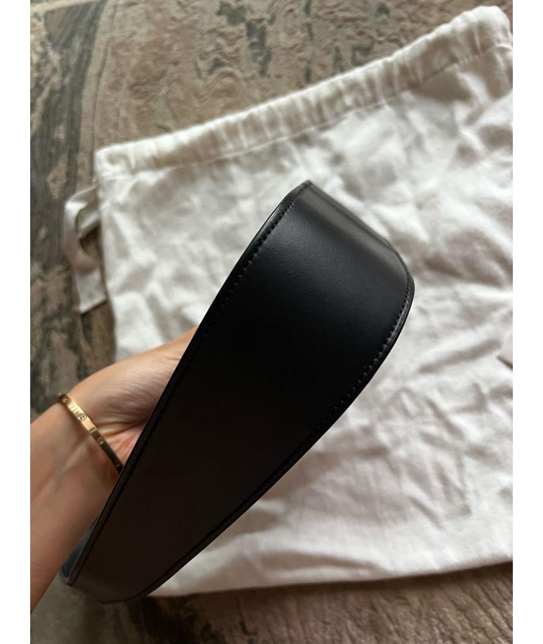 THE ROW Черная кожаная сумка с короткими ручками, фото 5