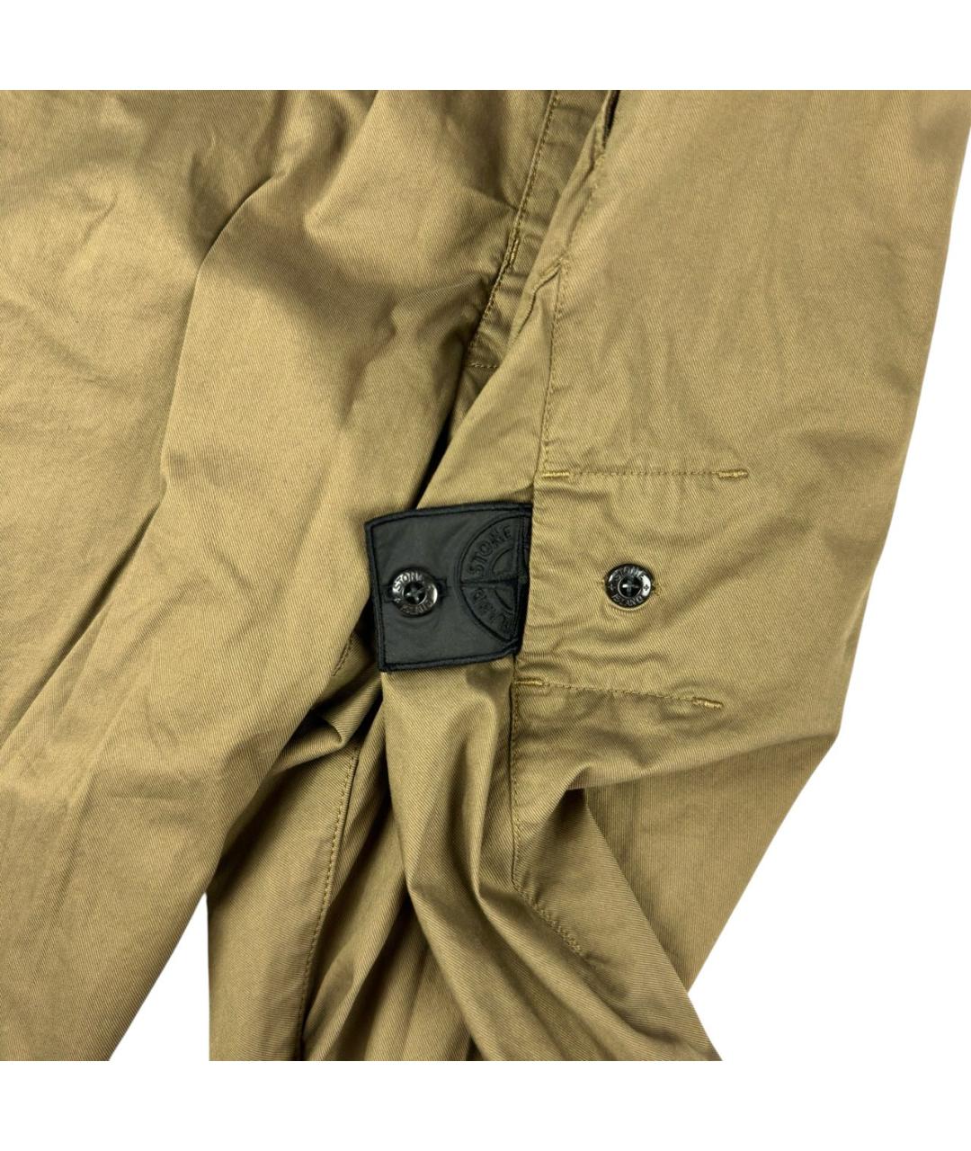 STONE ISLAND SHADOW PROJECT Золотые хлопко-эластановые повседневные брюки, фото 4