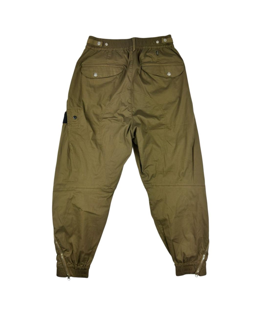 STONE ISLAND SHADOW PROJECT Золотые хлопко-эластановые повседневные брюки, фото 2