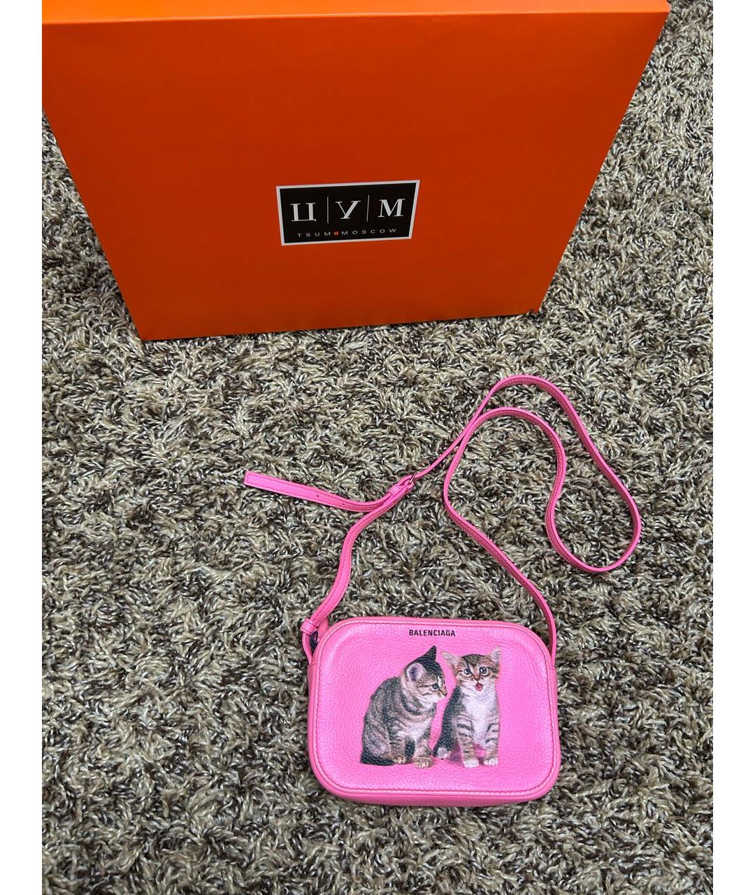 BALENCIAGA Розовая кожаная сумка через плечо, фото 5