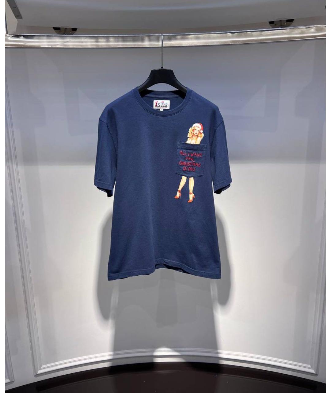 MC2 SAINT BARTH Темно-синяя хлопковая футболка, фото 2