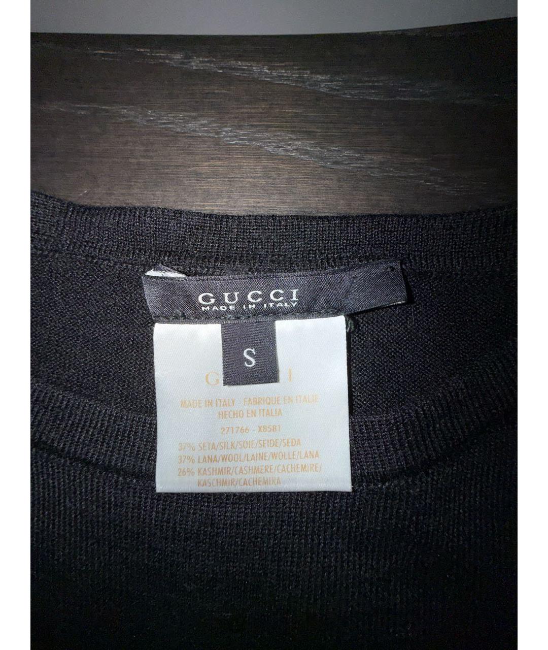 GUCCI Черное шерстяное повседневное платье, фото 3