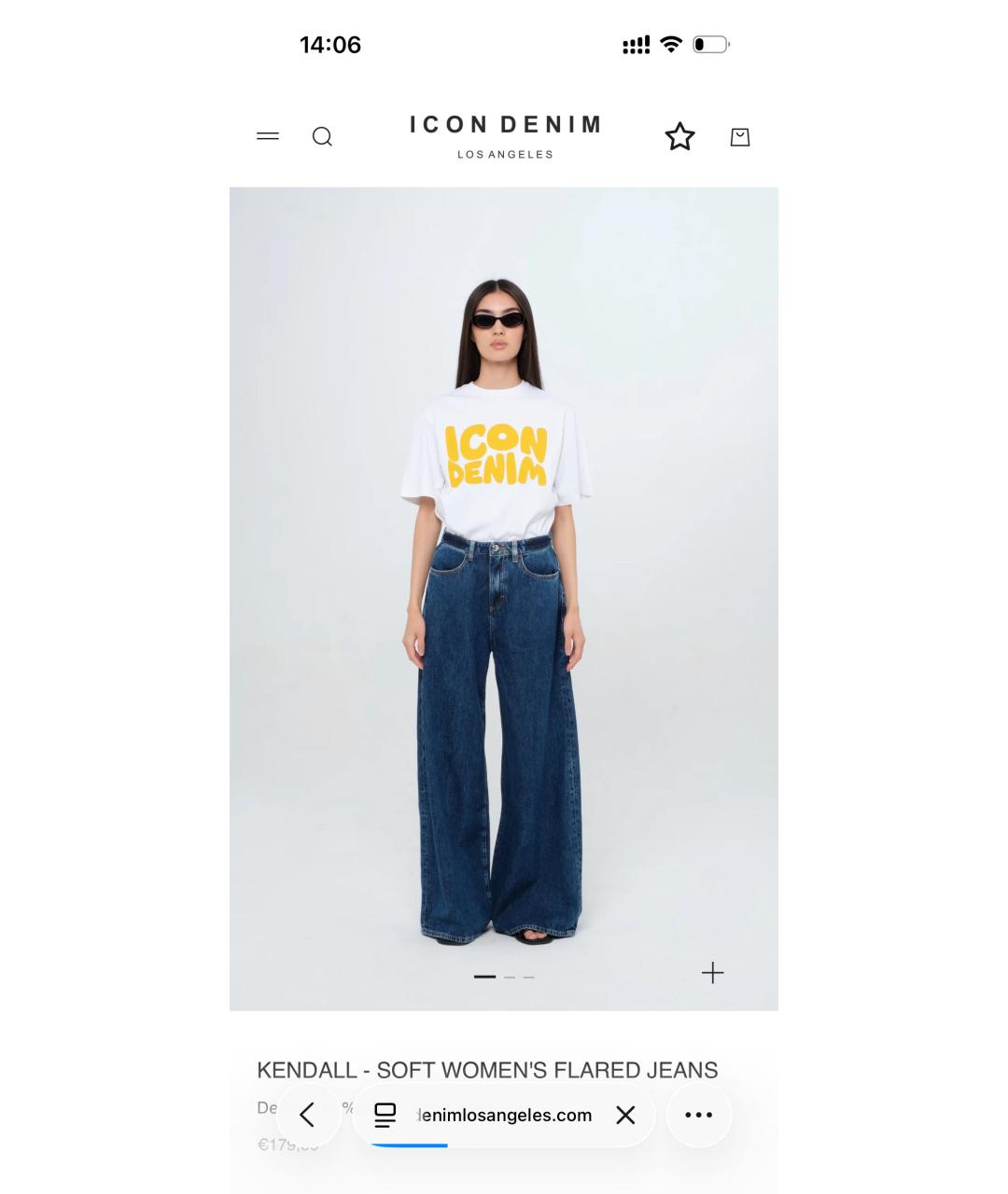 ICON DENIM Синие хлопковые джинсы клеш, фото 6