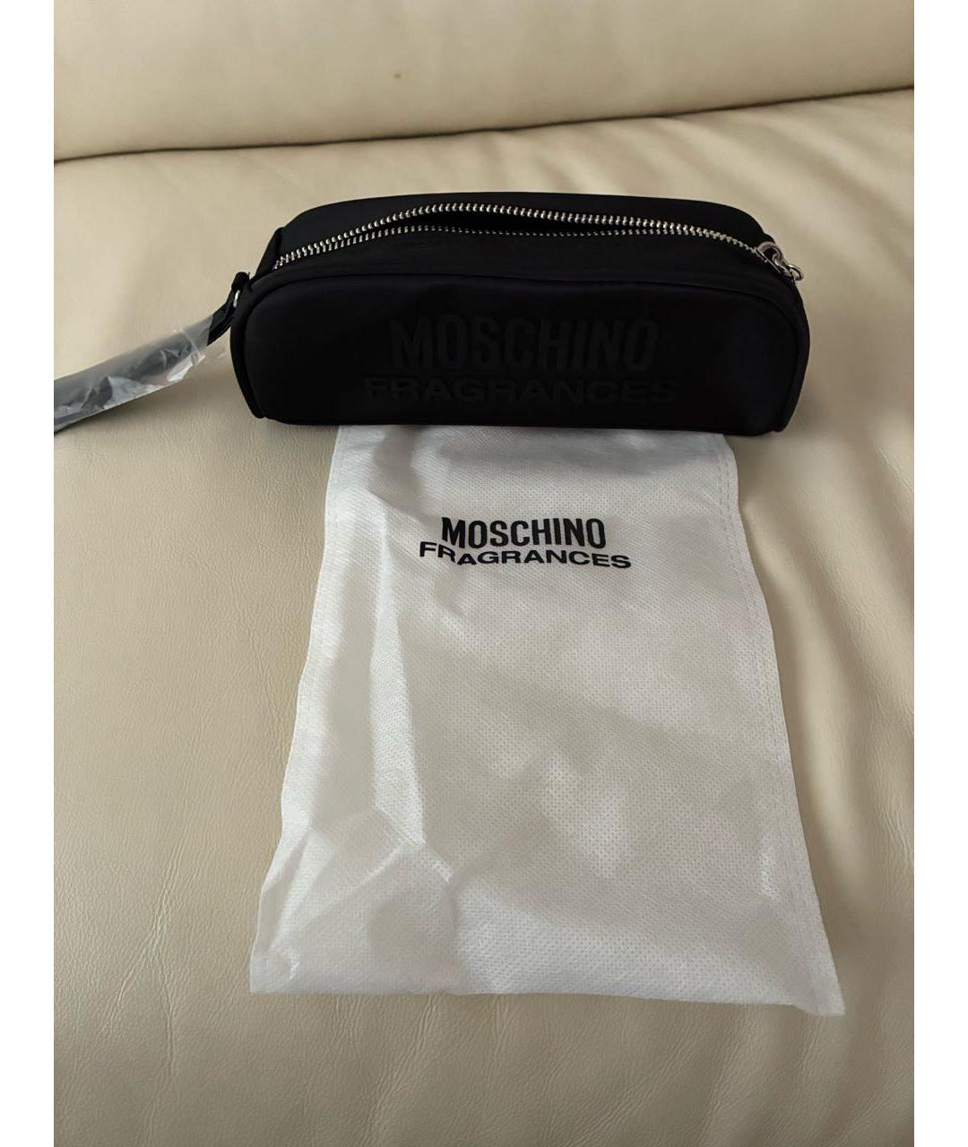 MOSCHINO Черная тканевая косметичка, фото 3