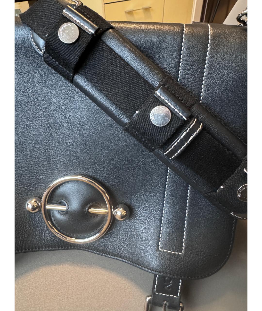 J.W.ANDERSON Черная кожаная сумка через плечо, фото 3