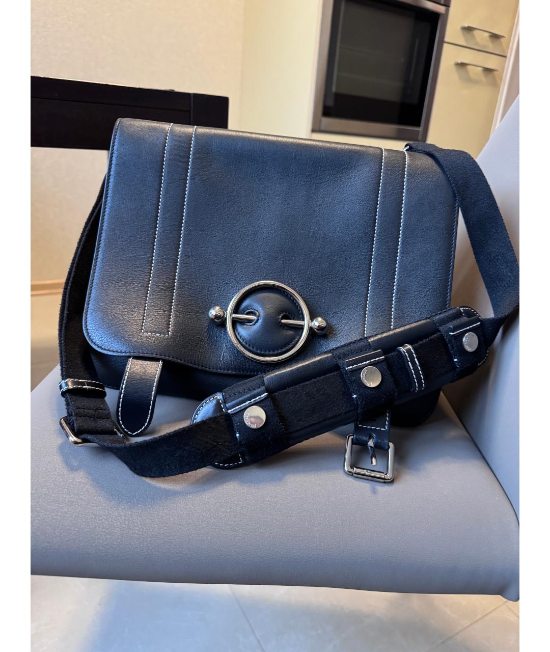 J.W.ANDERSON Черная кожаная сумка через плечо, фото 6