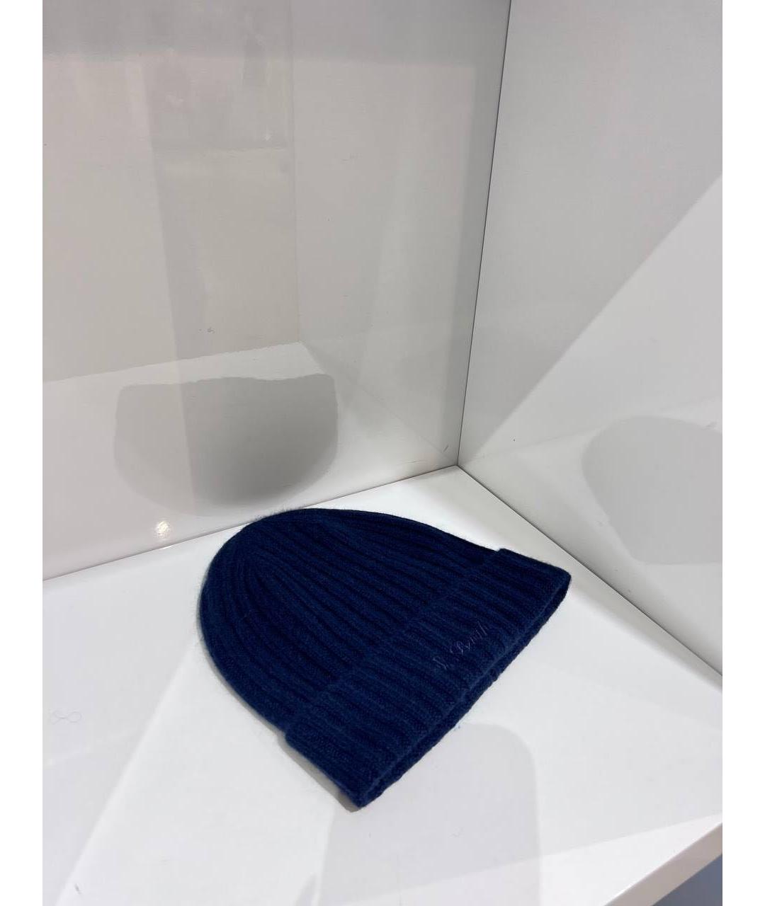 MC2 SAINT BARTH Темно-синяя кашемировая шапка, фото 3