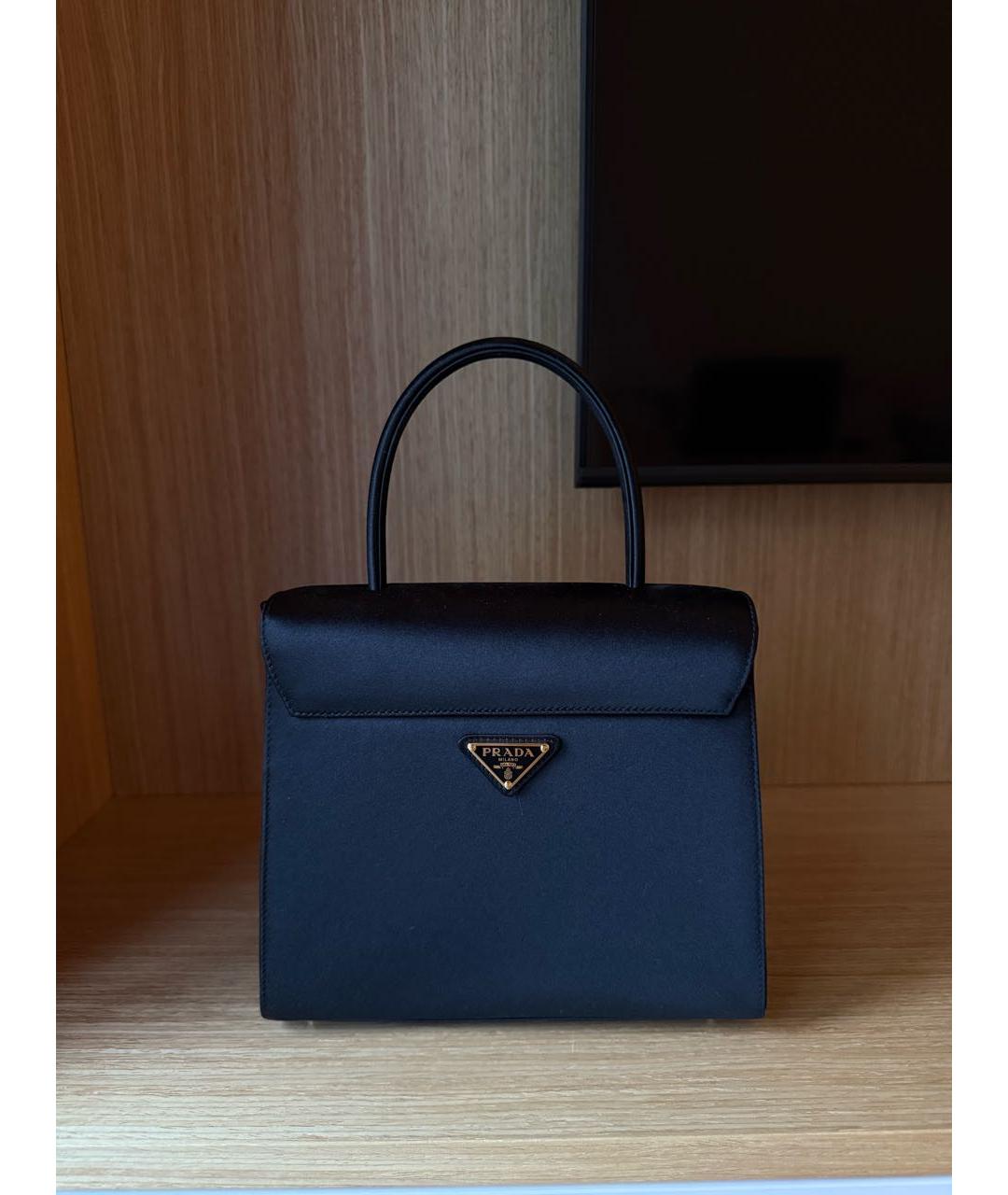 PRADA Черная тканевая сумка с короткими ручками, фото 3