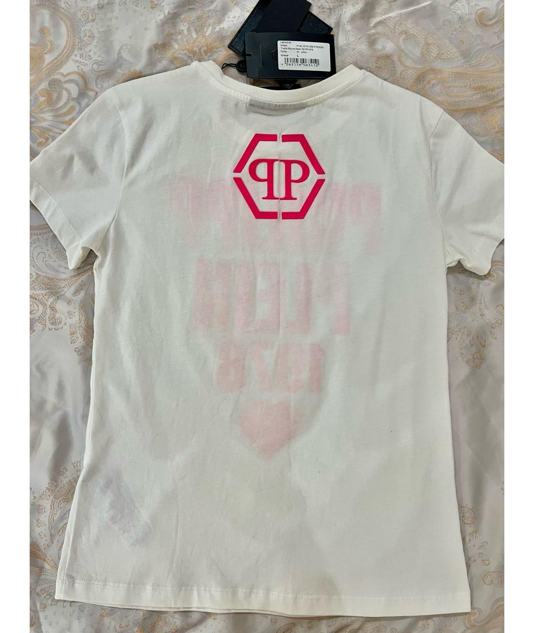 PHILIPP PLEIN Белая хлопковая футболка, фото 2