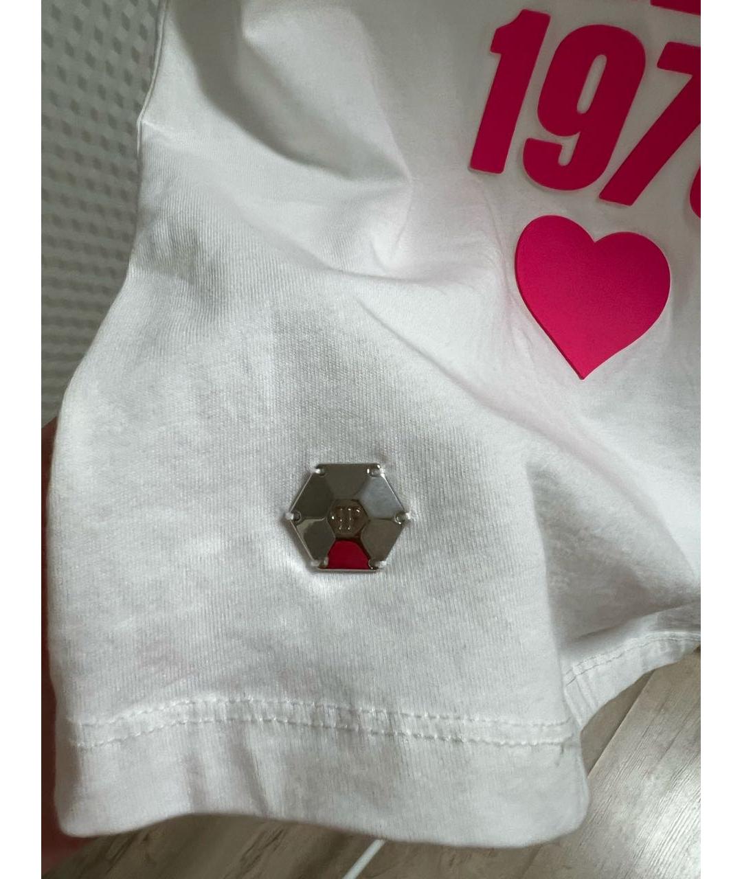 PHILIPP PLEIN Белая хлопковая футболка, фото 4