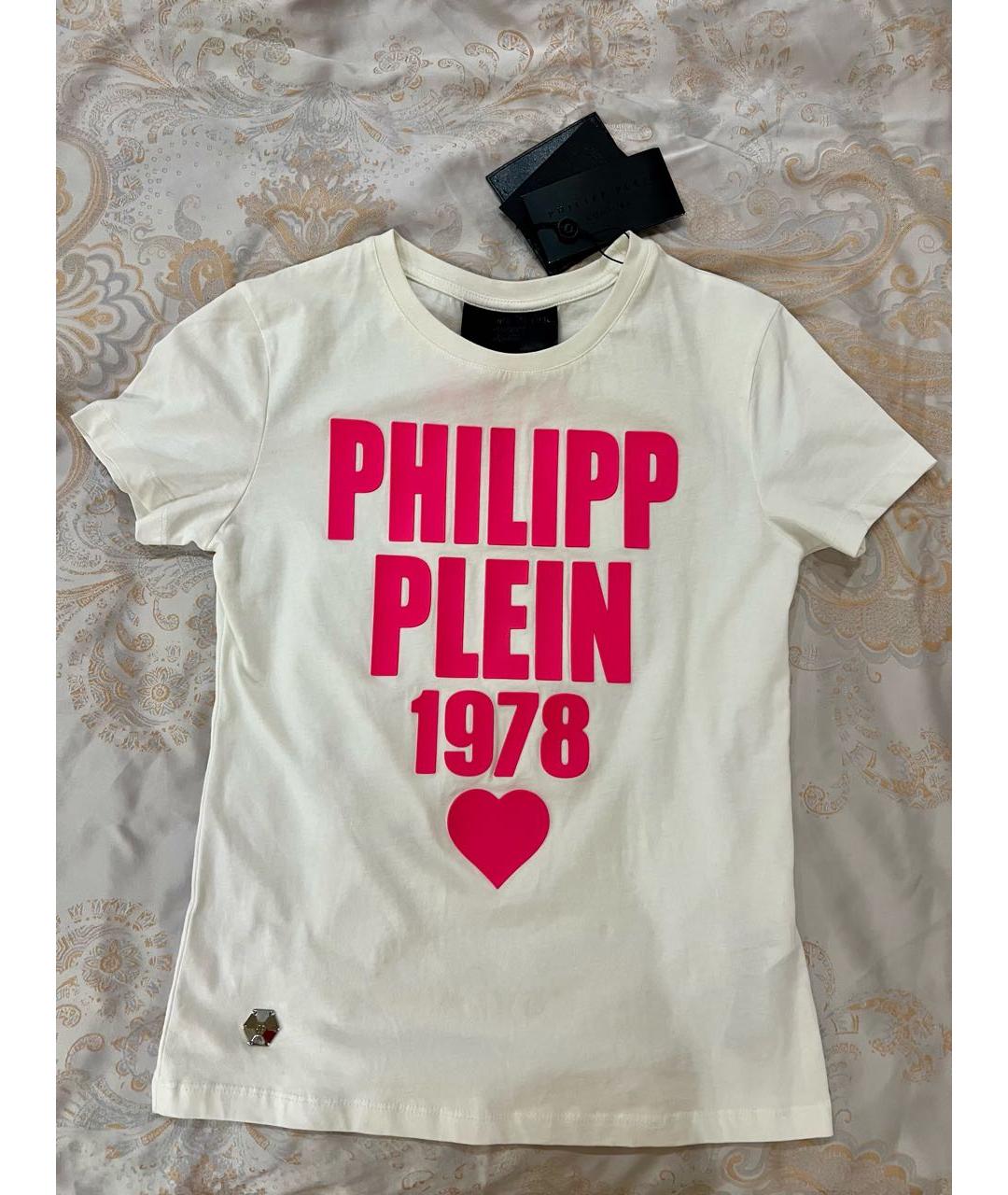 PHILIPP PLEIN Белая хлопковая футболка, фото 7