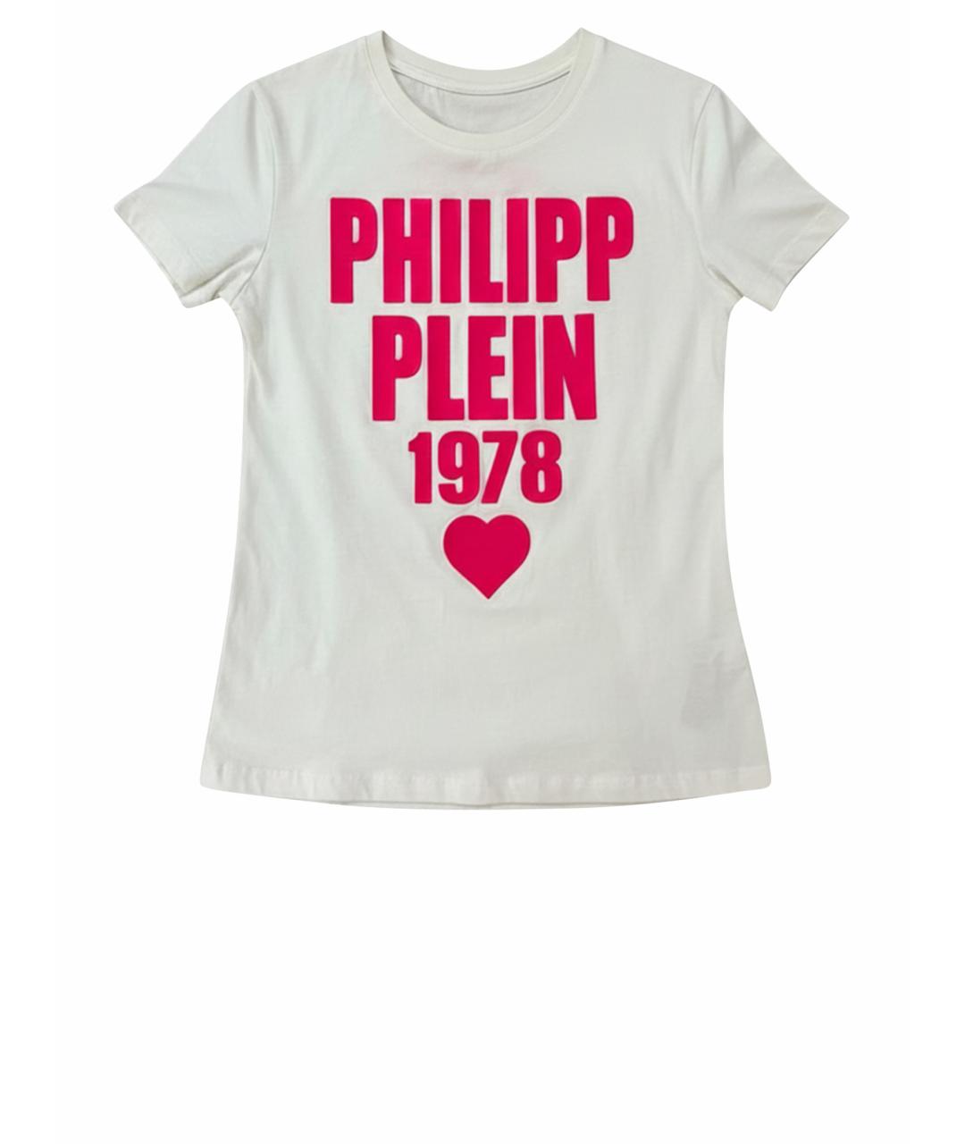 PHILIPP PLEIN Белая хлопковая футболка, фото 1
