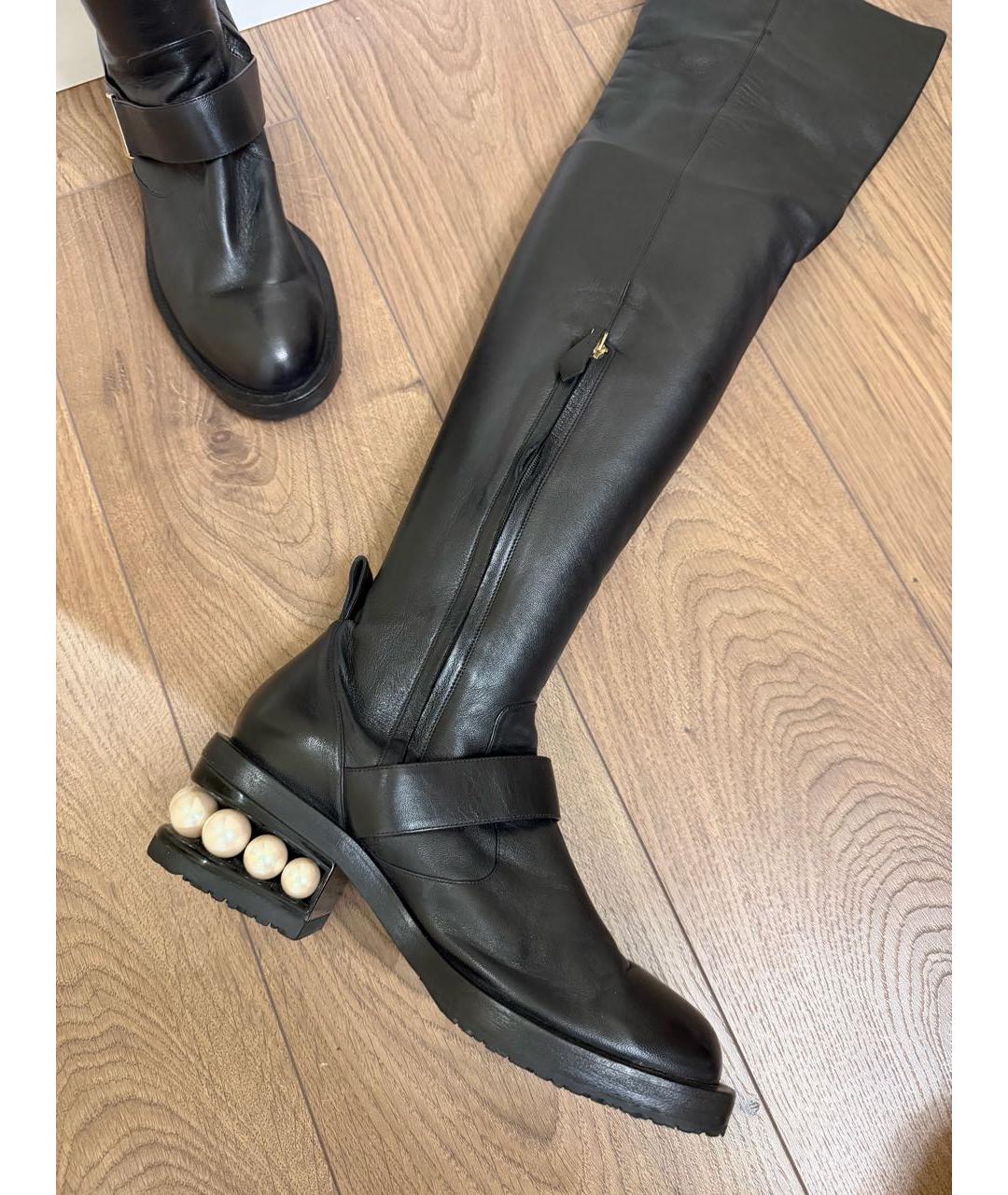 NICHOLAS KIRKWOOD Черные кожаные ботфорты, фото 3