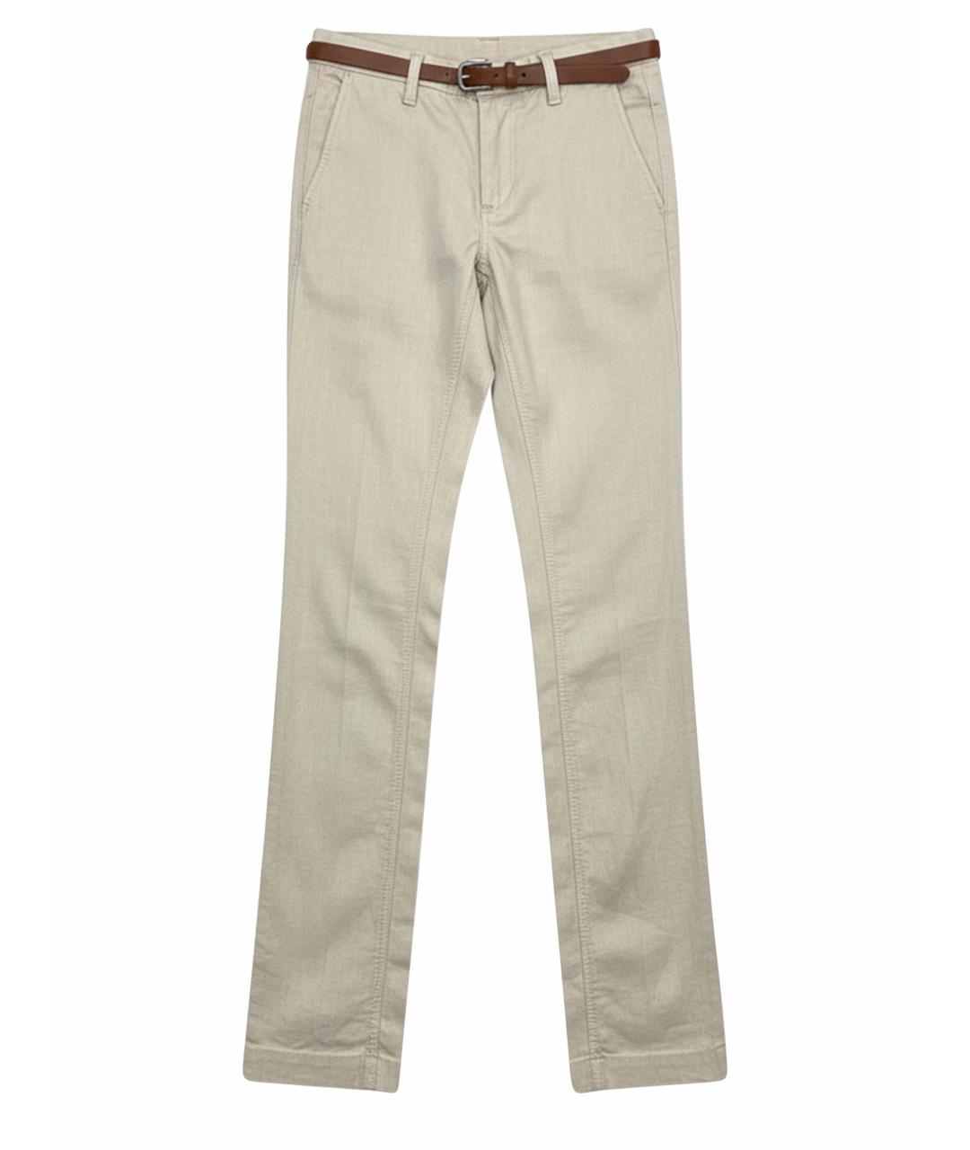 BILLIONAIRE Бежевые льняные прямые брюки, фото 2