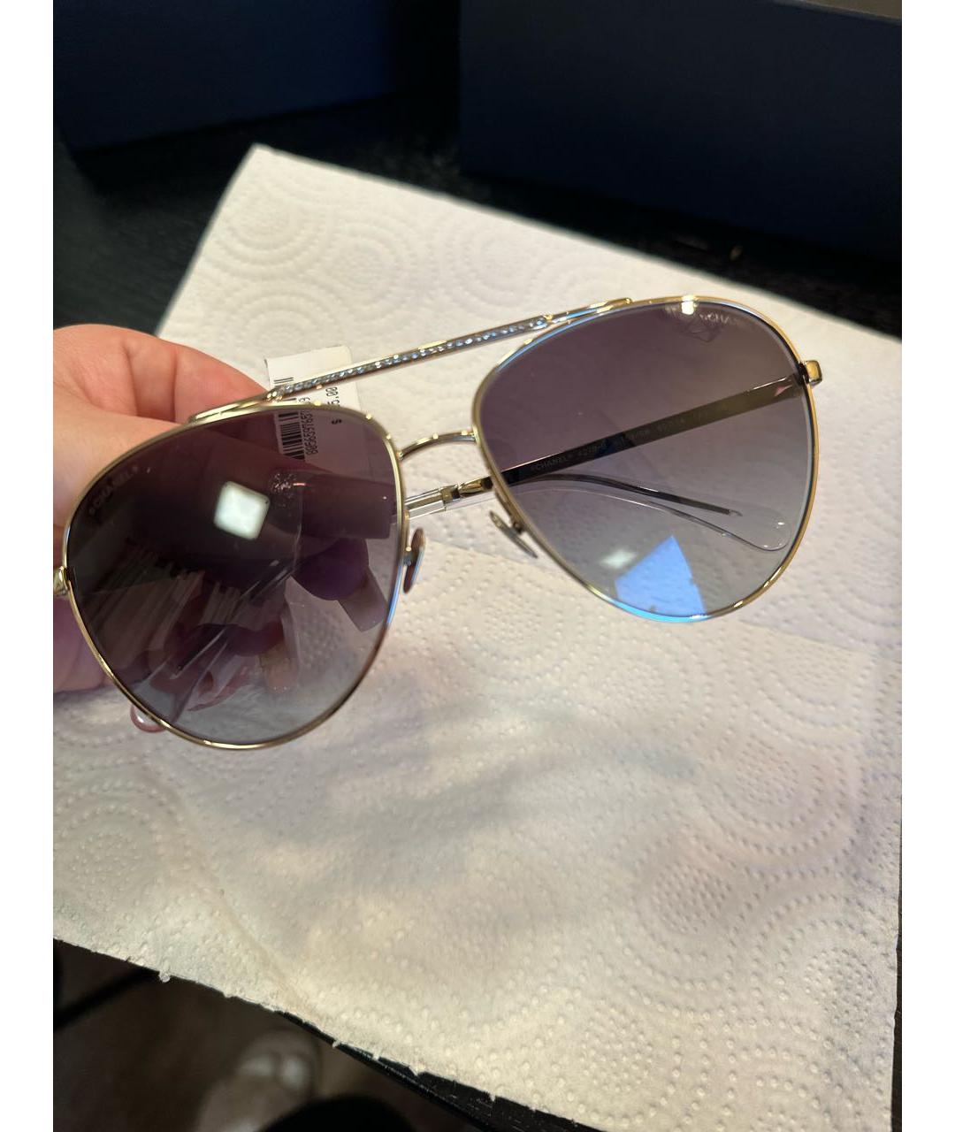 CHANEL Антрацитовые металлические солнцезащитные очки, фото 7