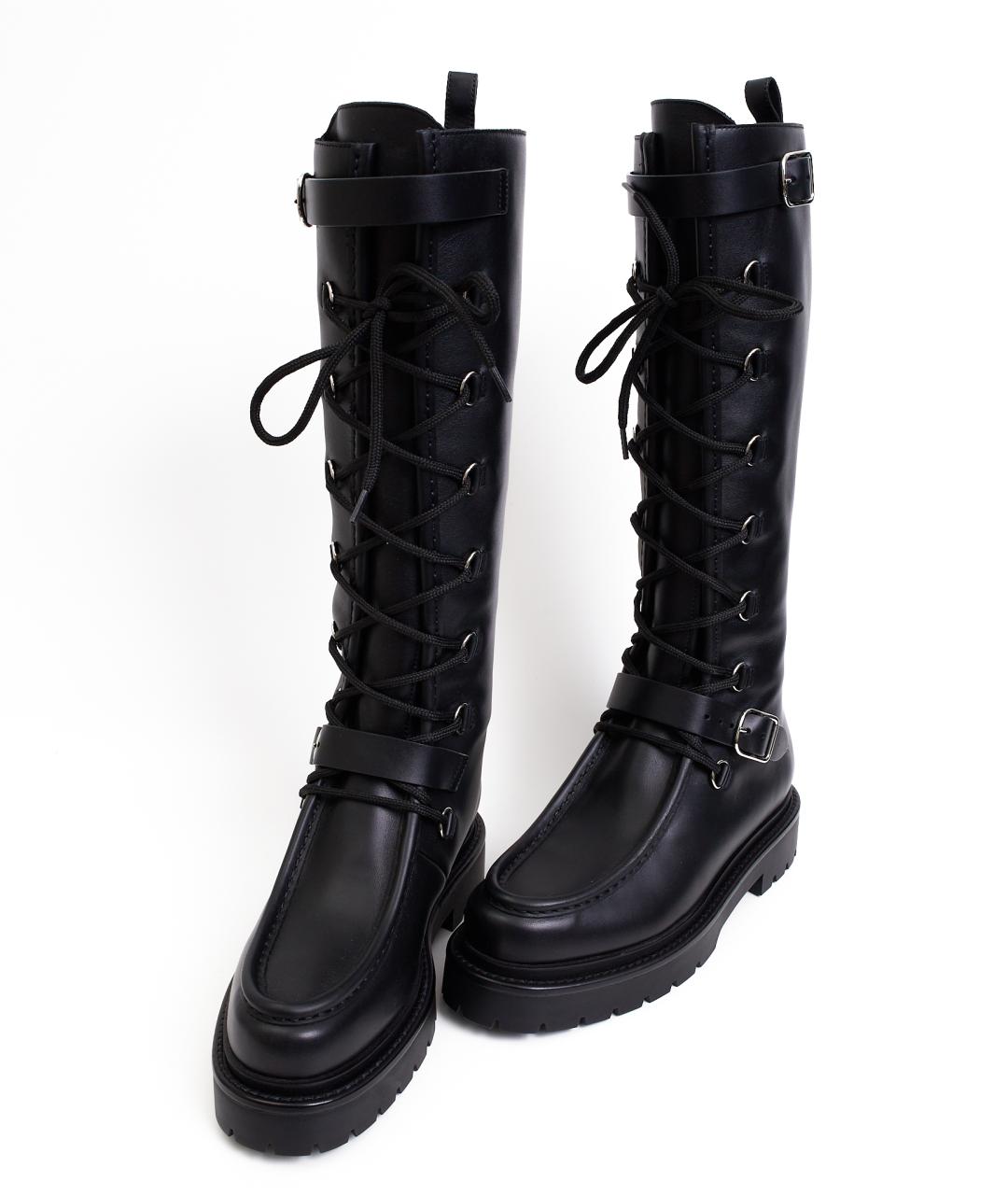 HERMES Черные кожаные сапоги, фото 4