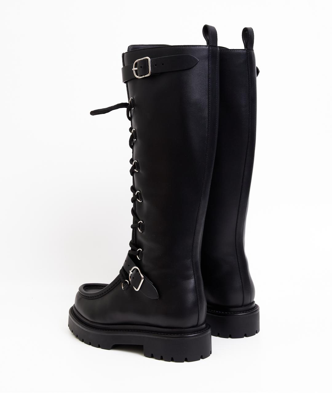 HERMES Черные кожаные сапоги, фото 3