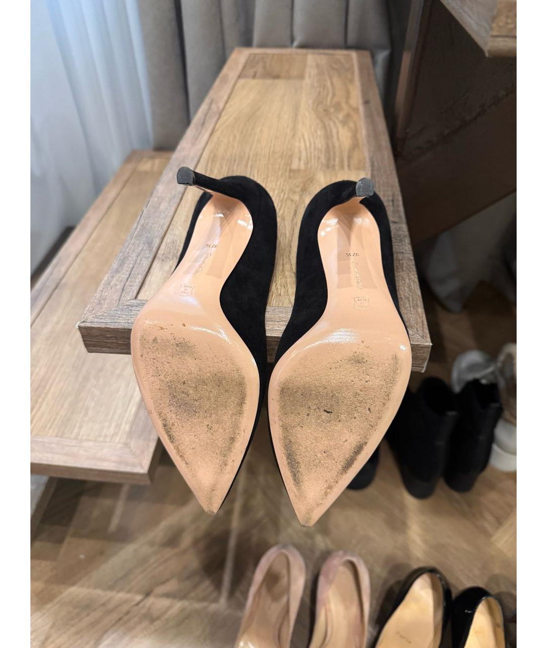 GIANVITO ROSSI Черные замшевые туфли, фото 4