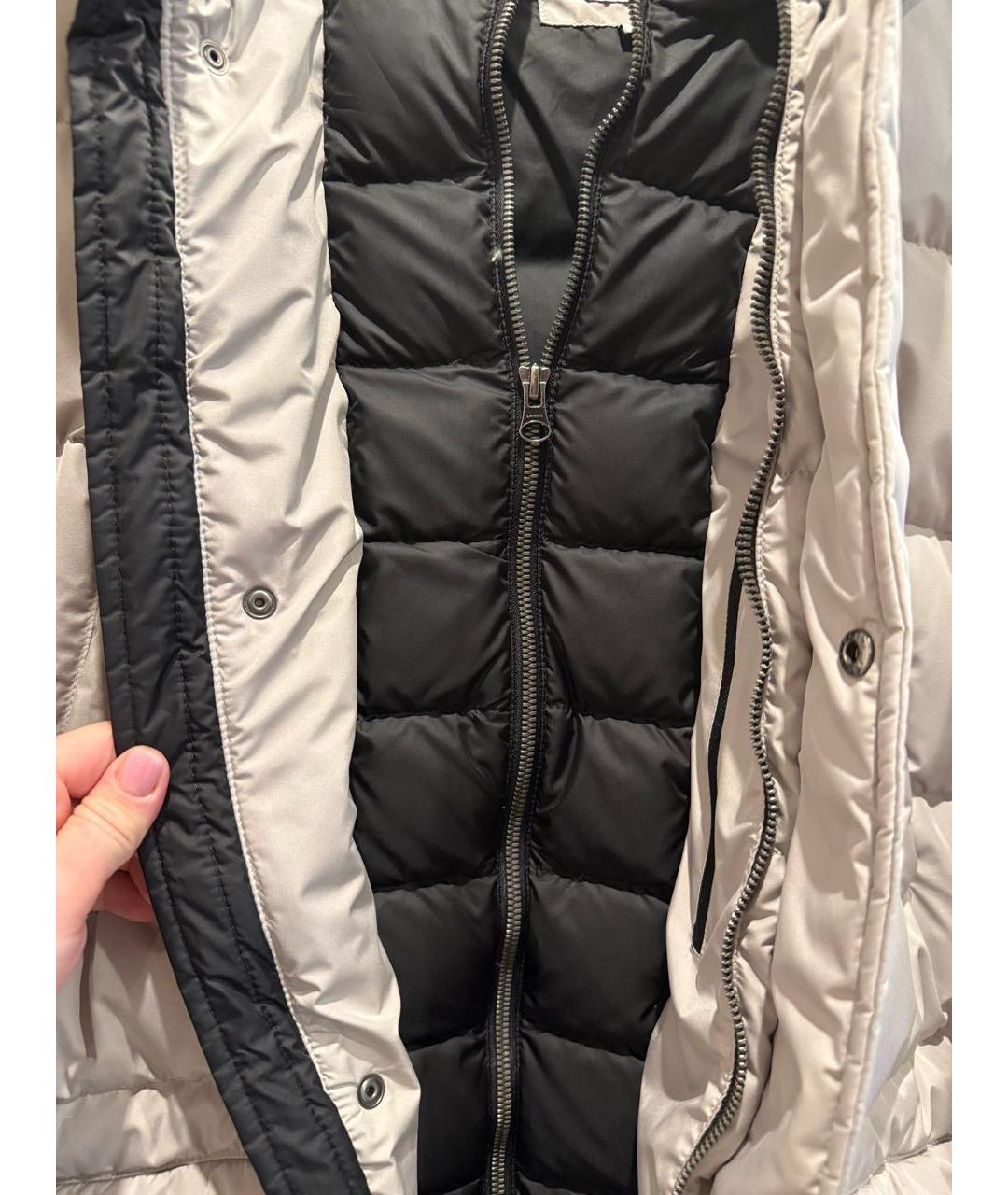 LACOSTE Бежевый полиэстеровый пуховик, фото 7