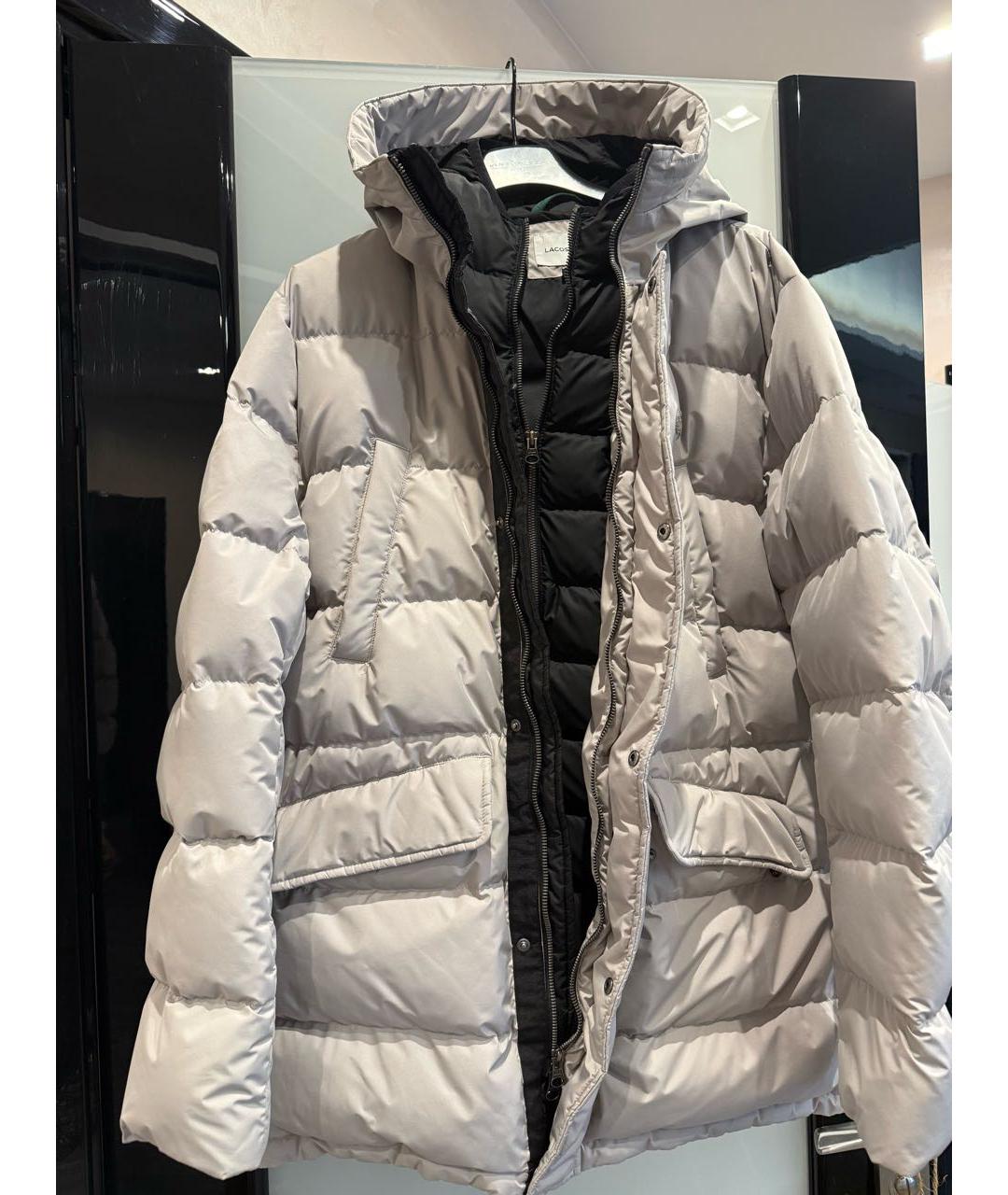 LACOSTE Бежевый полиэстеровый пуховик, фото 5