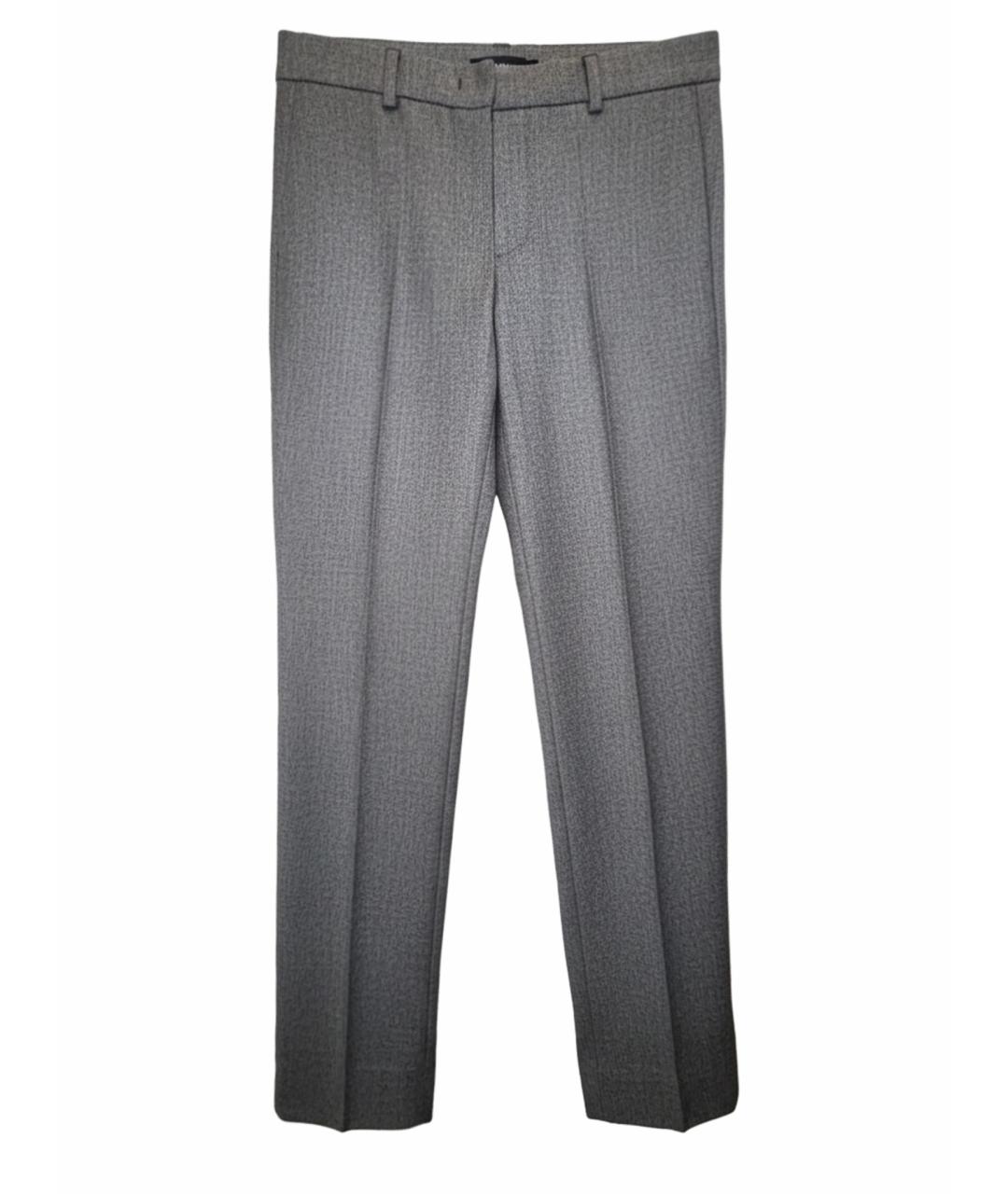 WEEKEND MAX MARA Серые шерстяные брюки узкие, фото 1