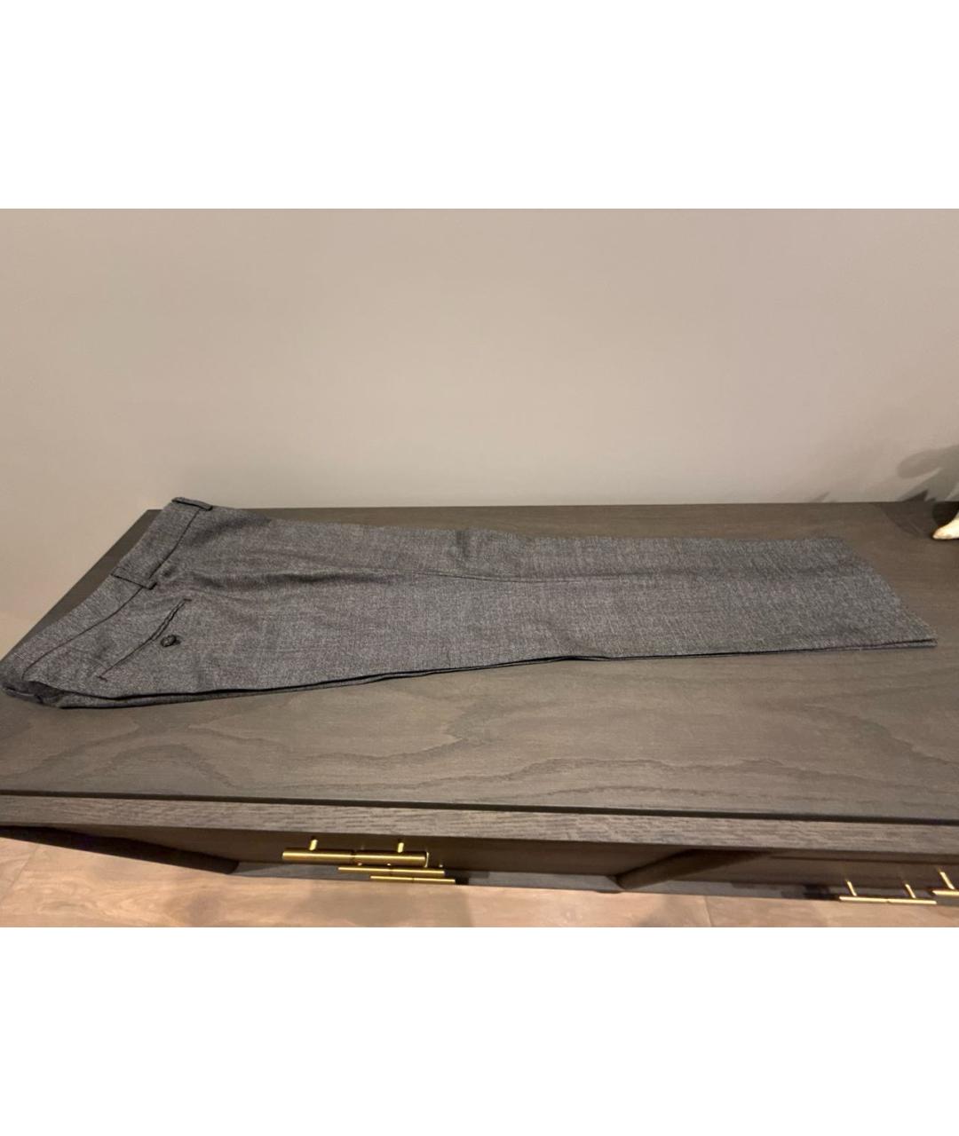 WEEKEND MAX MARA Серые шерстяные брюки узкие, фото 3
