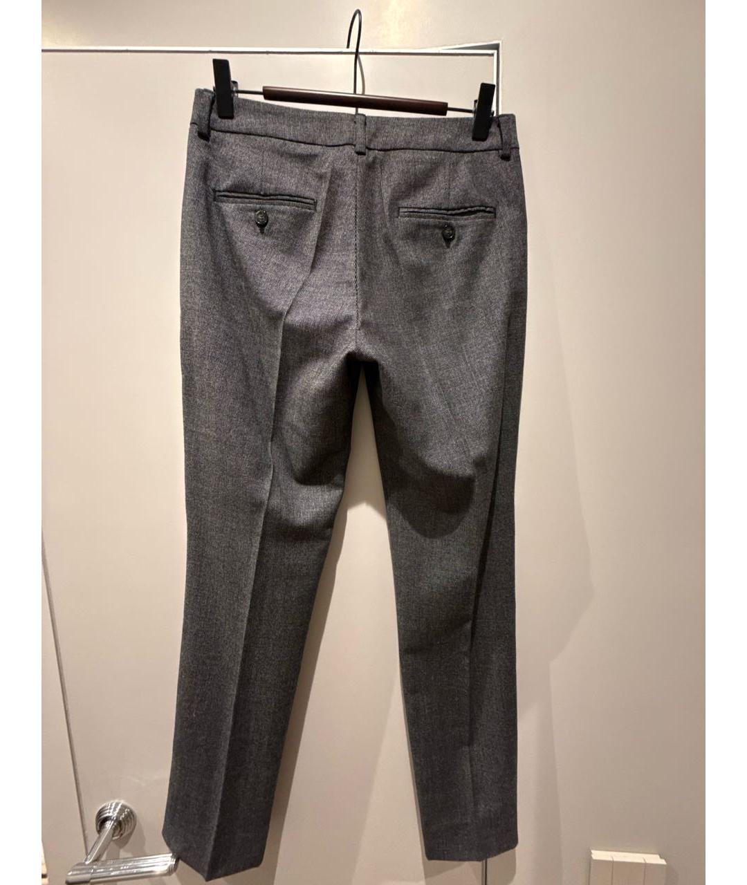 WEEKEND MAX MARA Серые шерстяные брюки узкие, фото 2