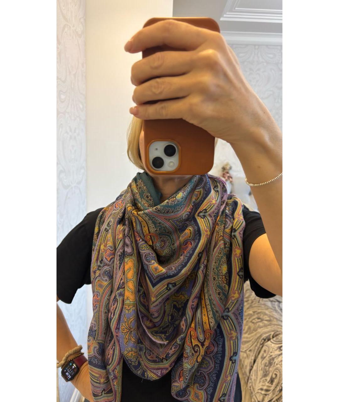 ETRO Мульти шерстяной платок, фото 5
