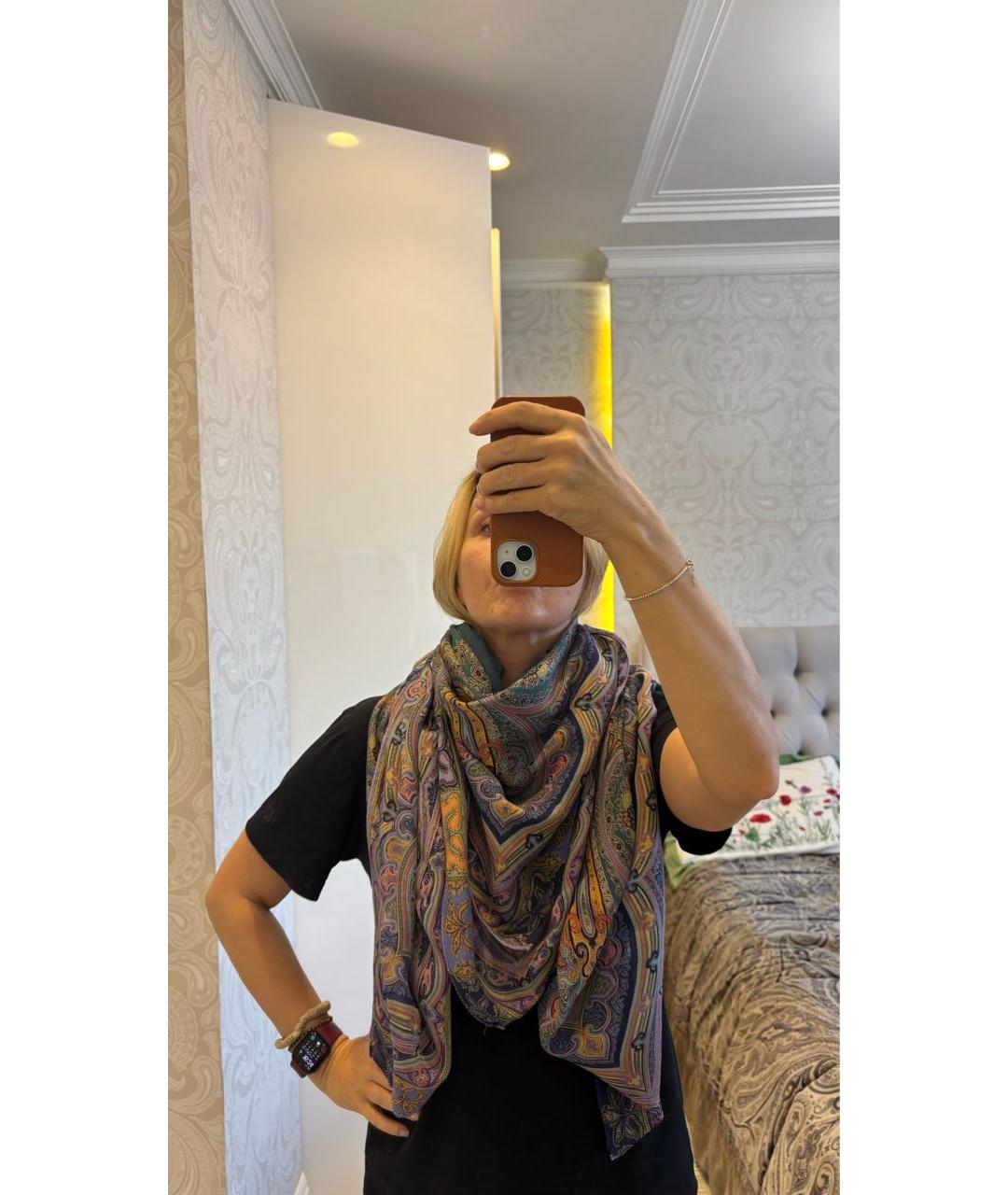 ETRO Мульти шерстяной платок, фото 4